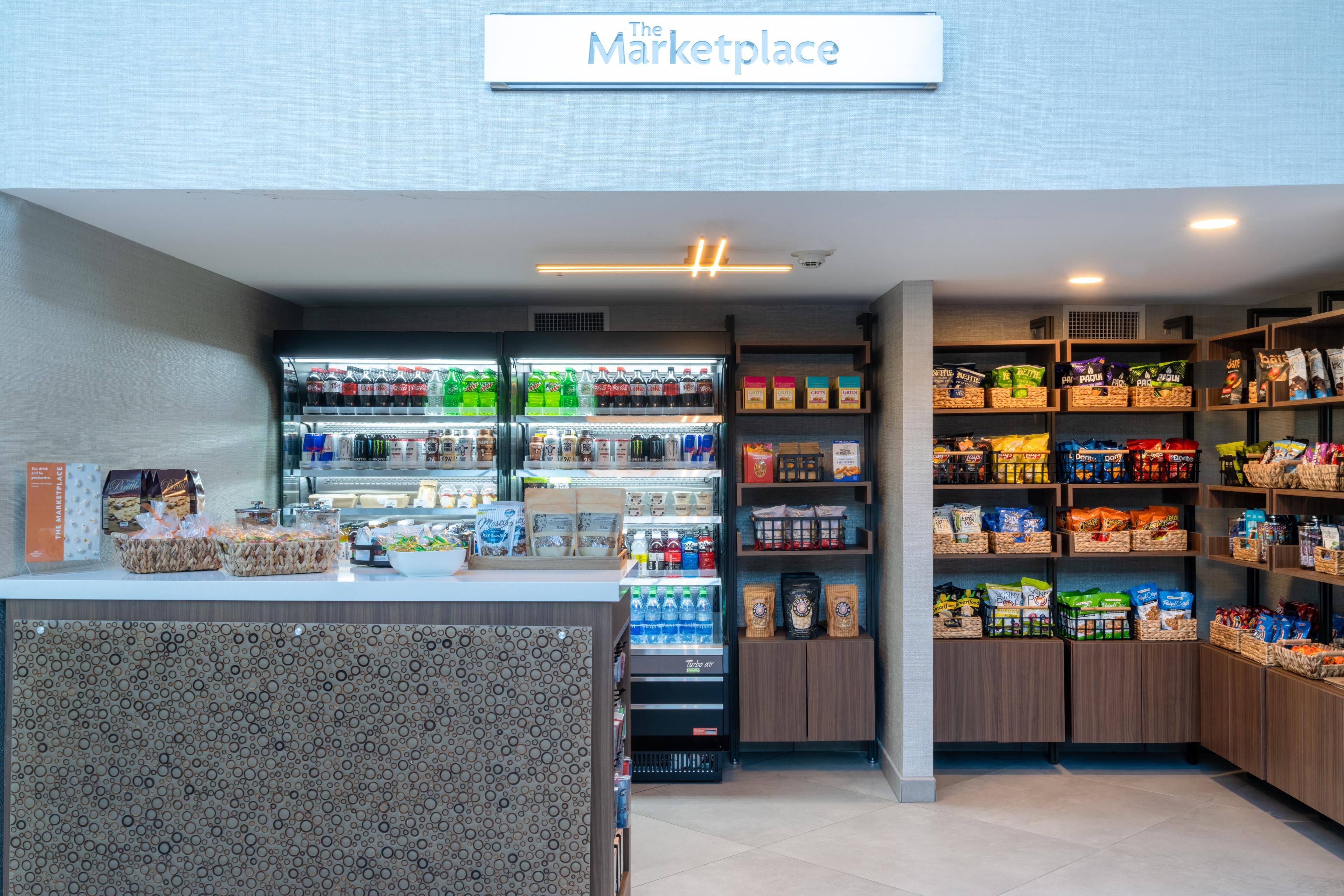 Visit our lobby Marketplace for something salty or sweet!