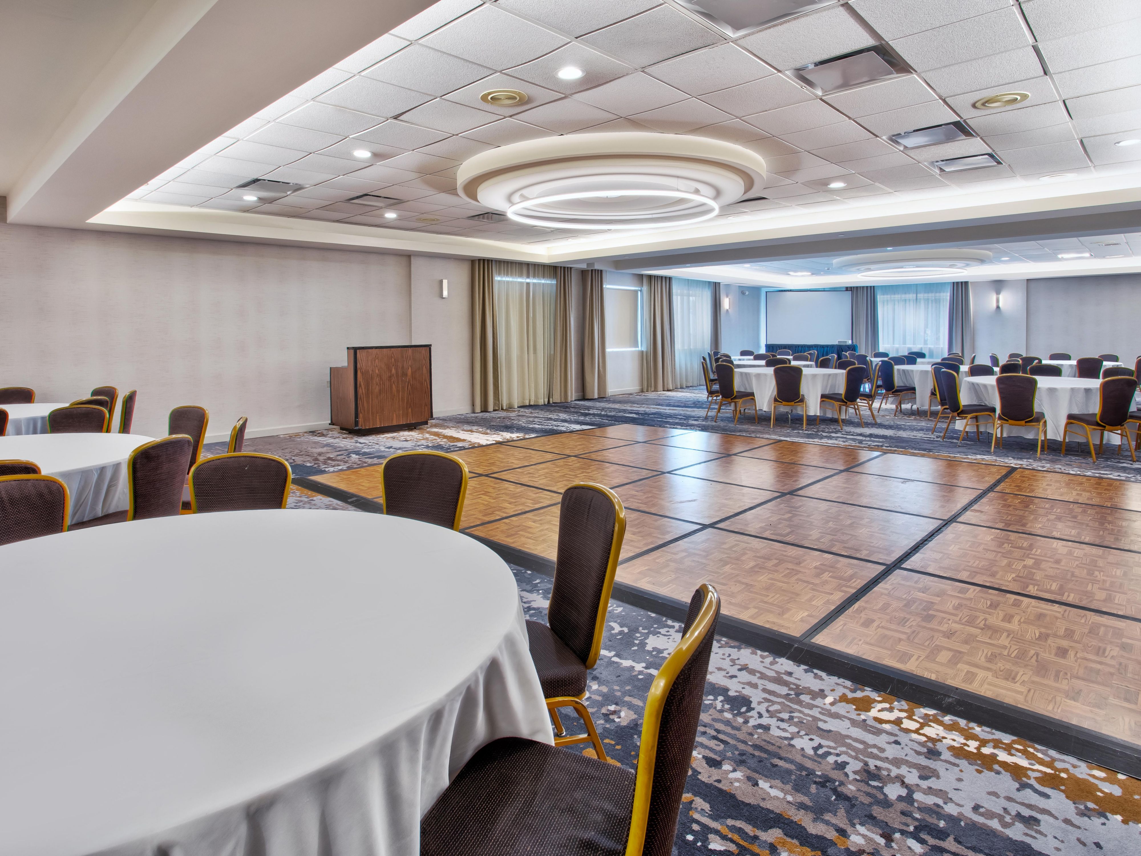 Large ballroom with dance floor 
