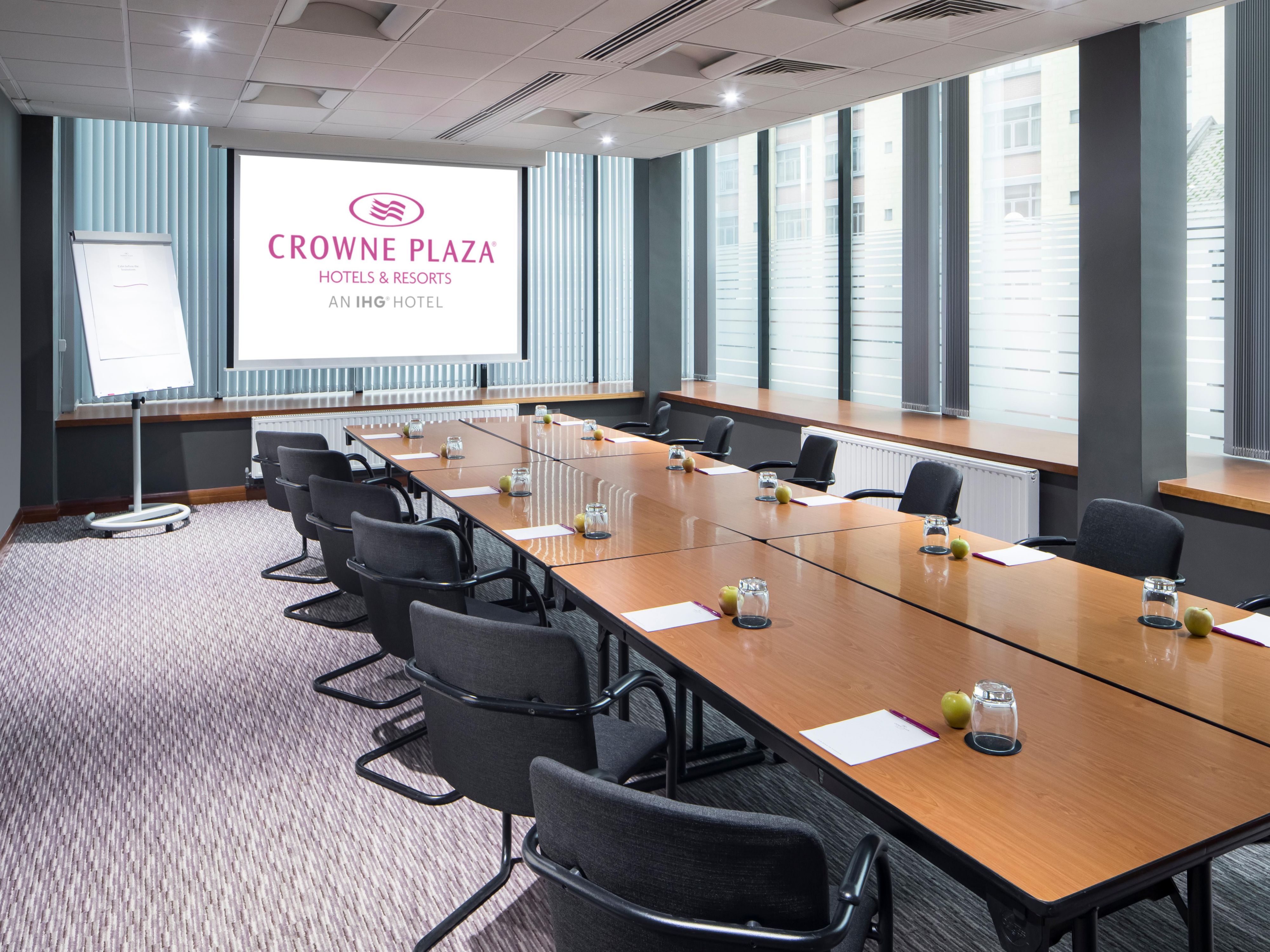 Looking for somewhere to conduct an interview? Or perhaps host a conference for up to 400 delegates? We have the meeting space for you. With 17 flexible meeting spaces and our Crowne Plaza Meetings and more offering we will ensure your meetings are delivered to your expectations. After all, we're all business, mostly. 