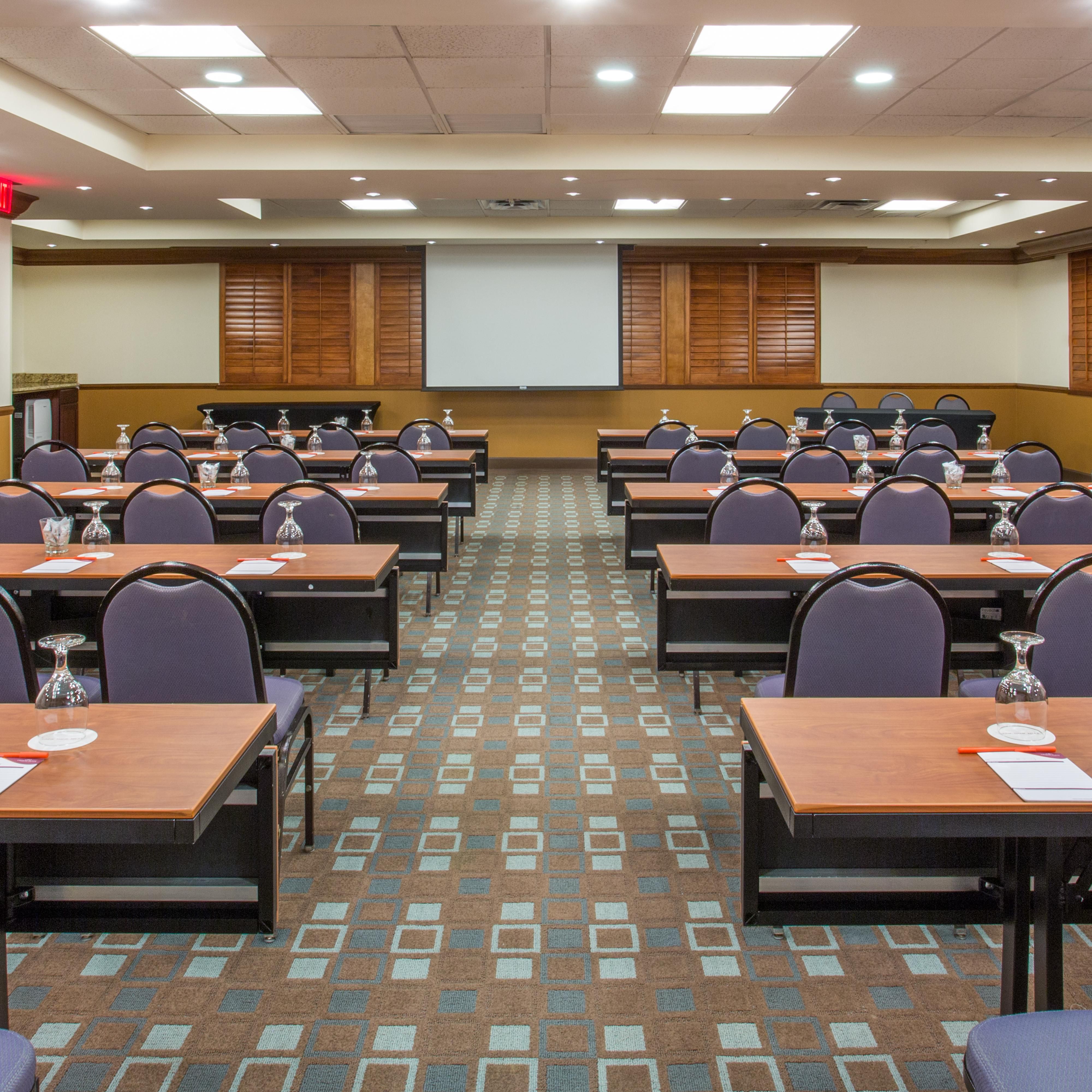 Classroom style is perfect for your next big conference. 
