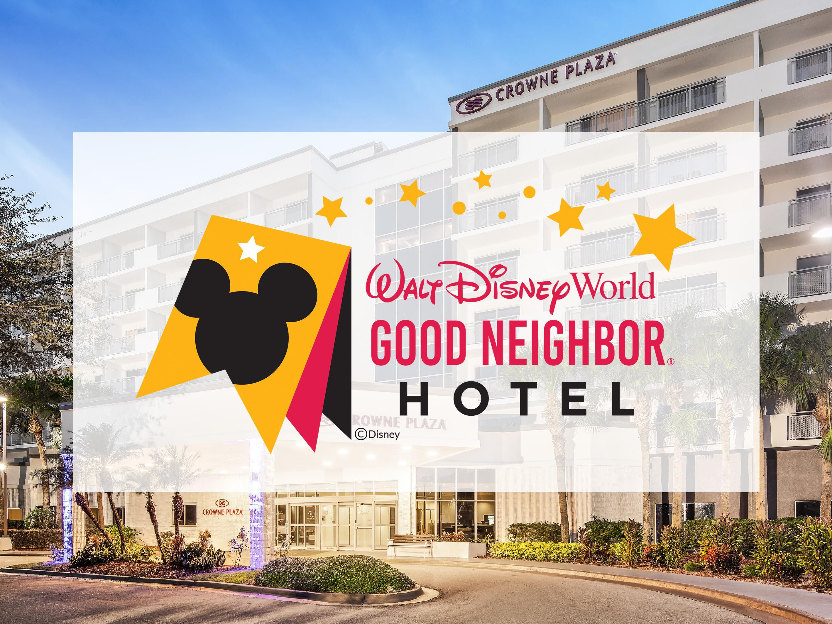 Located less than a mile from Walt Disney World Resort®, our family-friendly hotel is your ideal retreat between theme park adventures. As a Disney Good Neighbor® Hotel, we provide a free shuttle to Disney parks and ensure comfort and authentic family experiences during your stay.