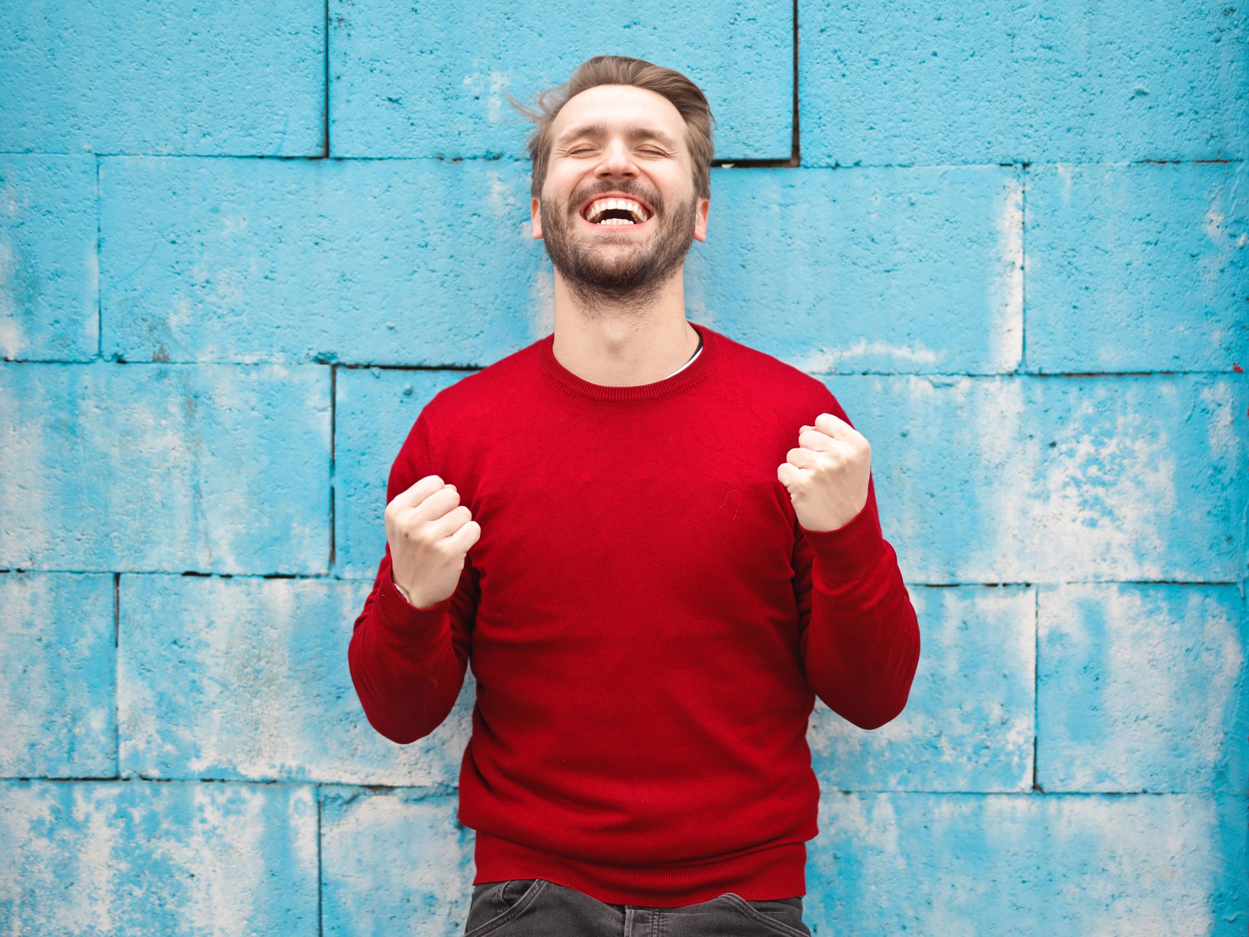 Excited young man
