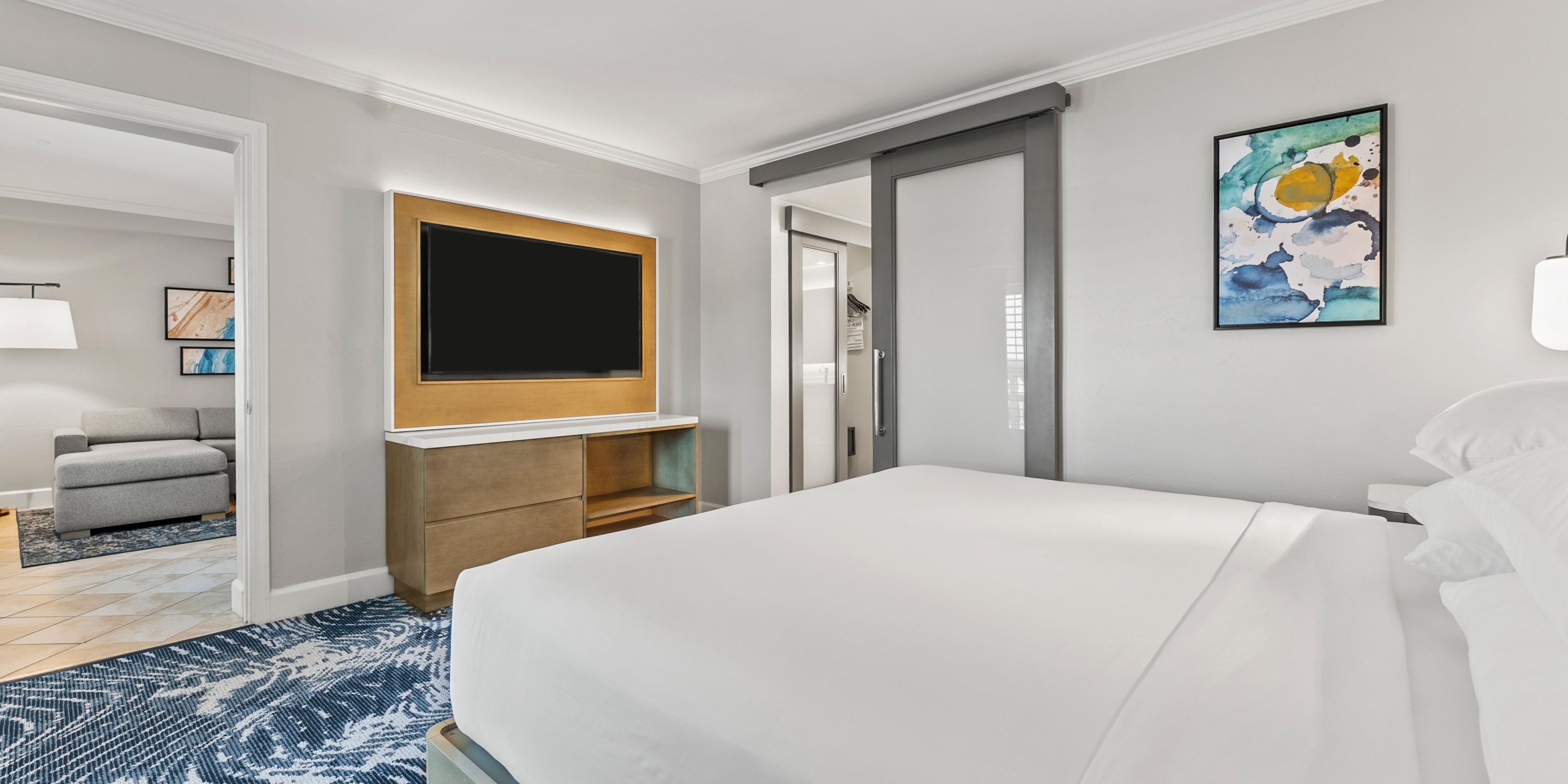 Guest room with bed and TV