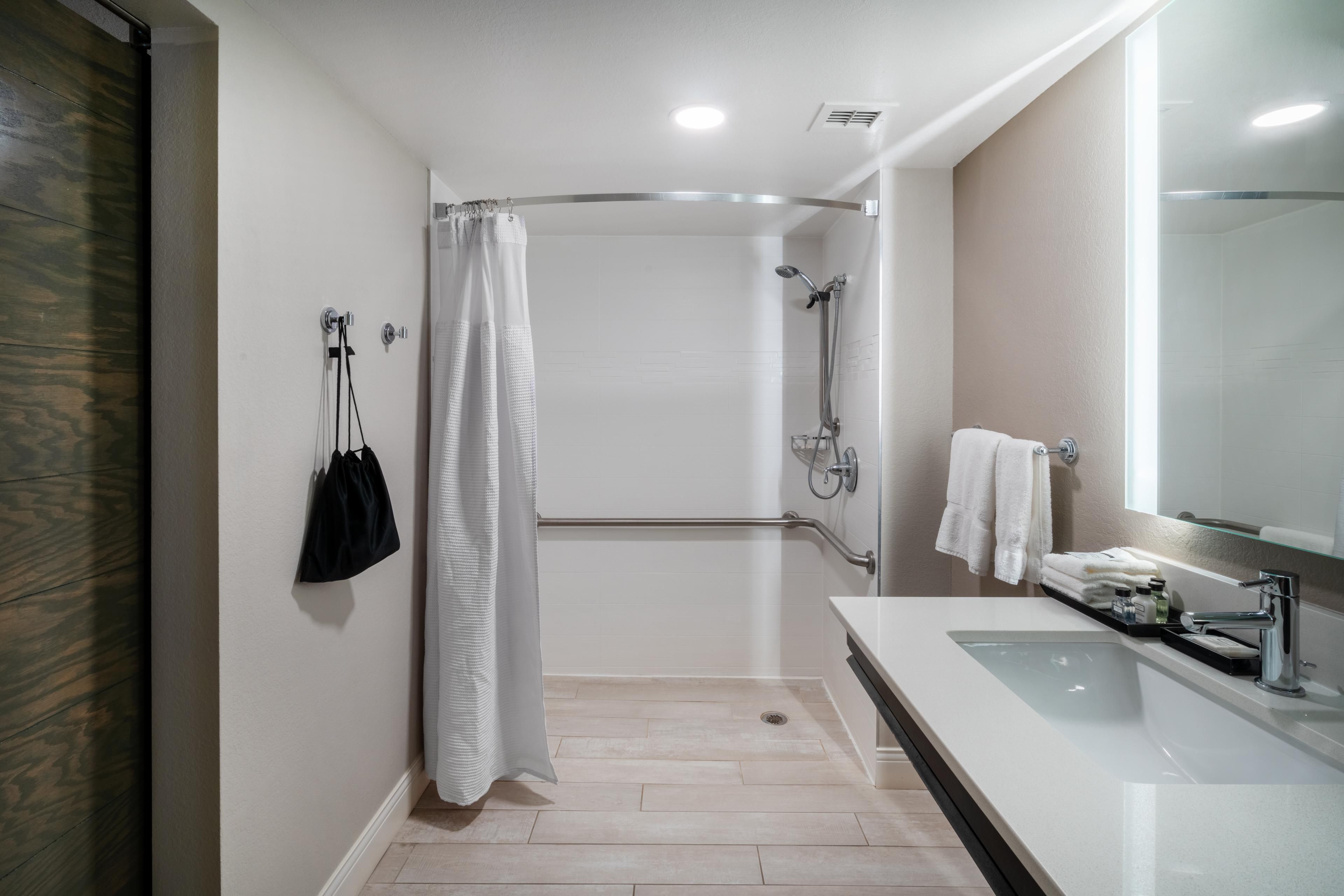 Guest Bathroom with Accessible Roll-in Shower