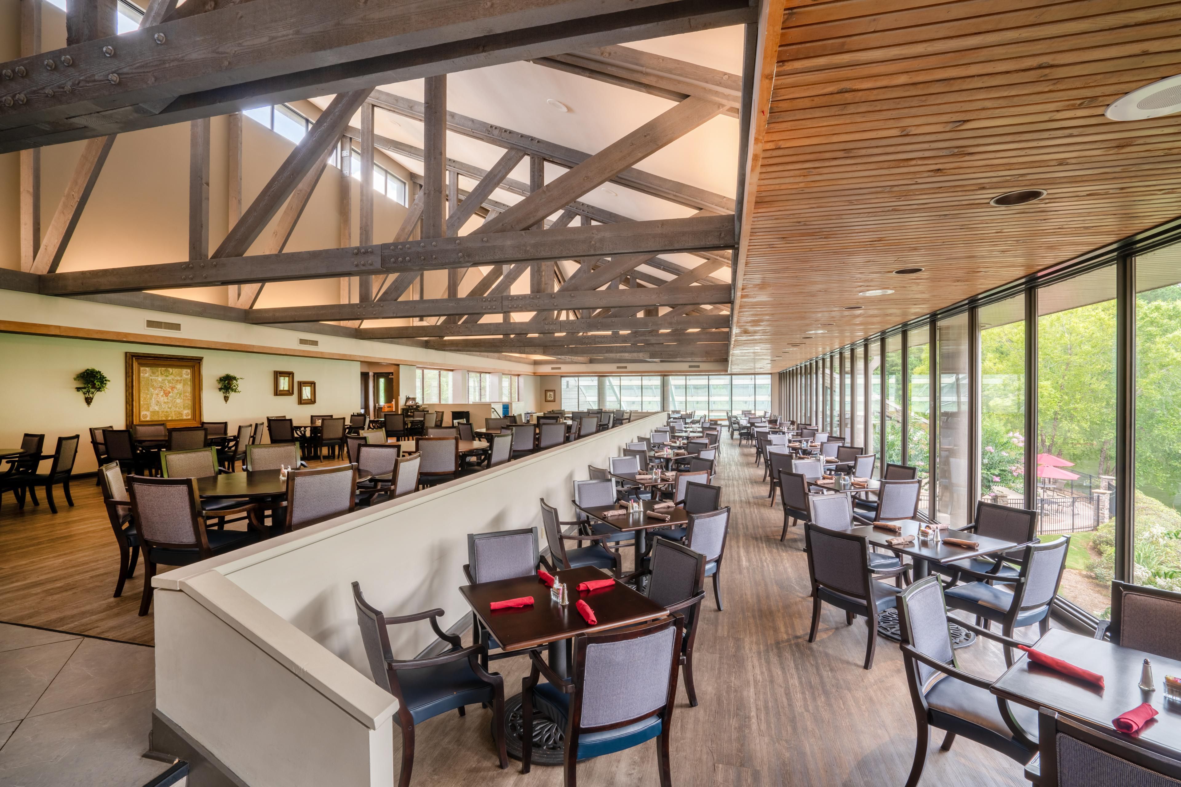 Two01 Restaurant offers delicious meals w/ a beautiful lake view 