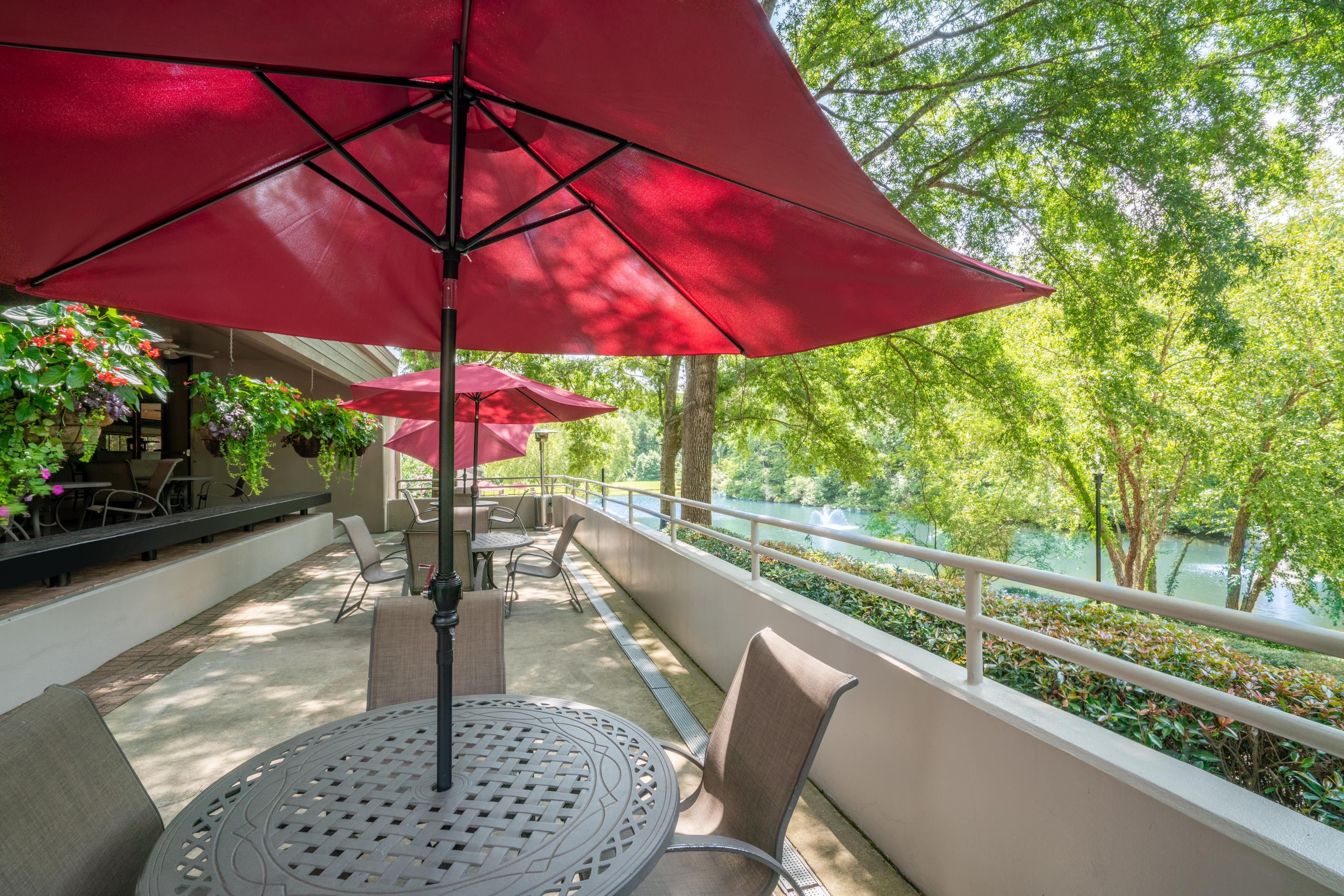 Enjoy your meal and lake view on our Two01 Guest Patio.