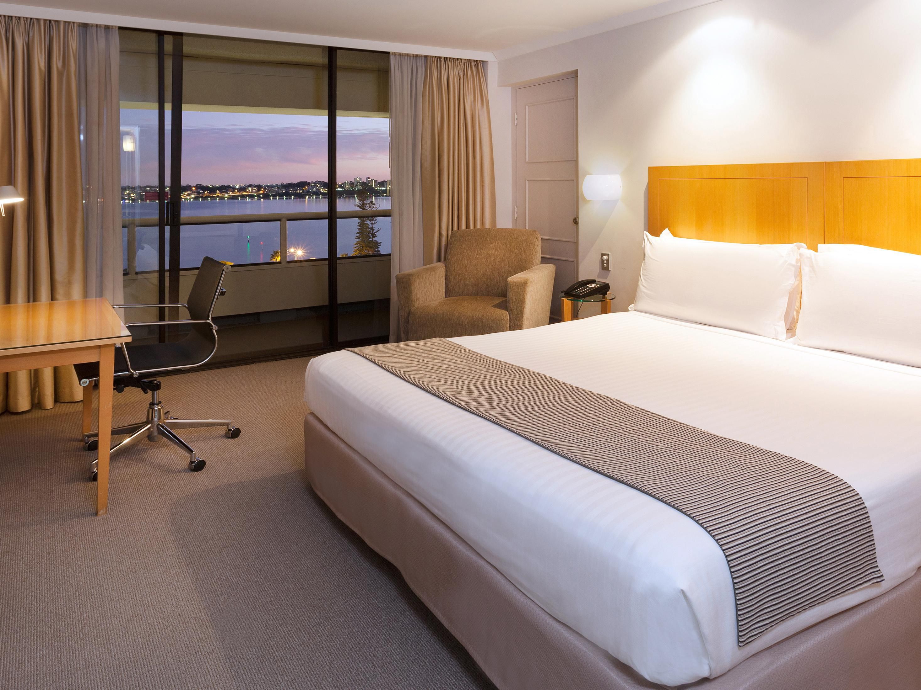King Bed Premium River View Guest Room Crowne Plaza Perth