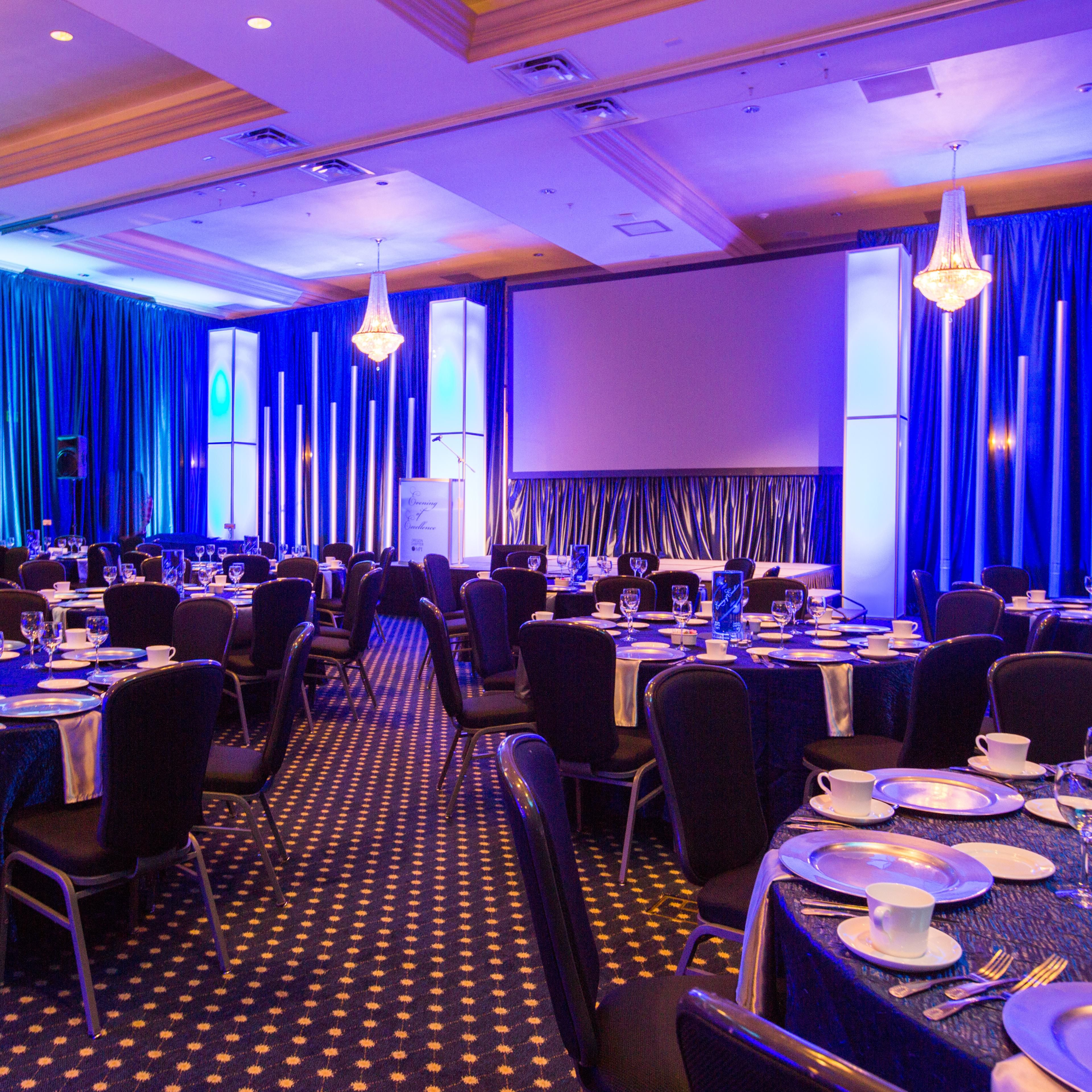 The Belmont Grand Ballroom featuring our professional in-house A/V