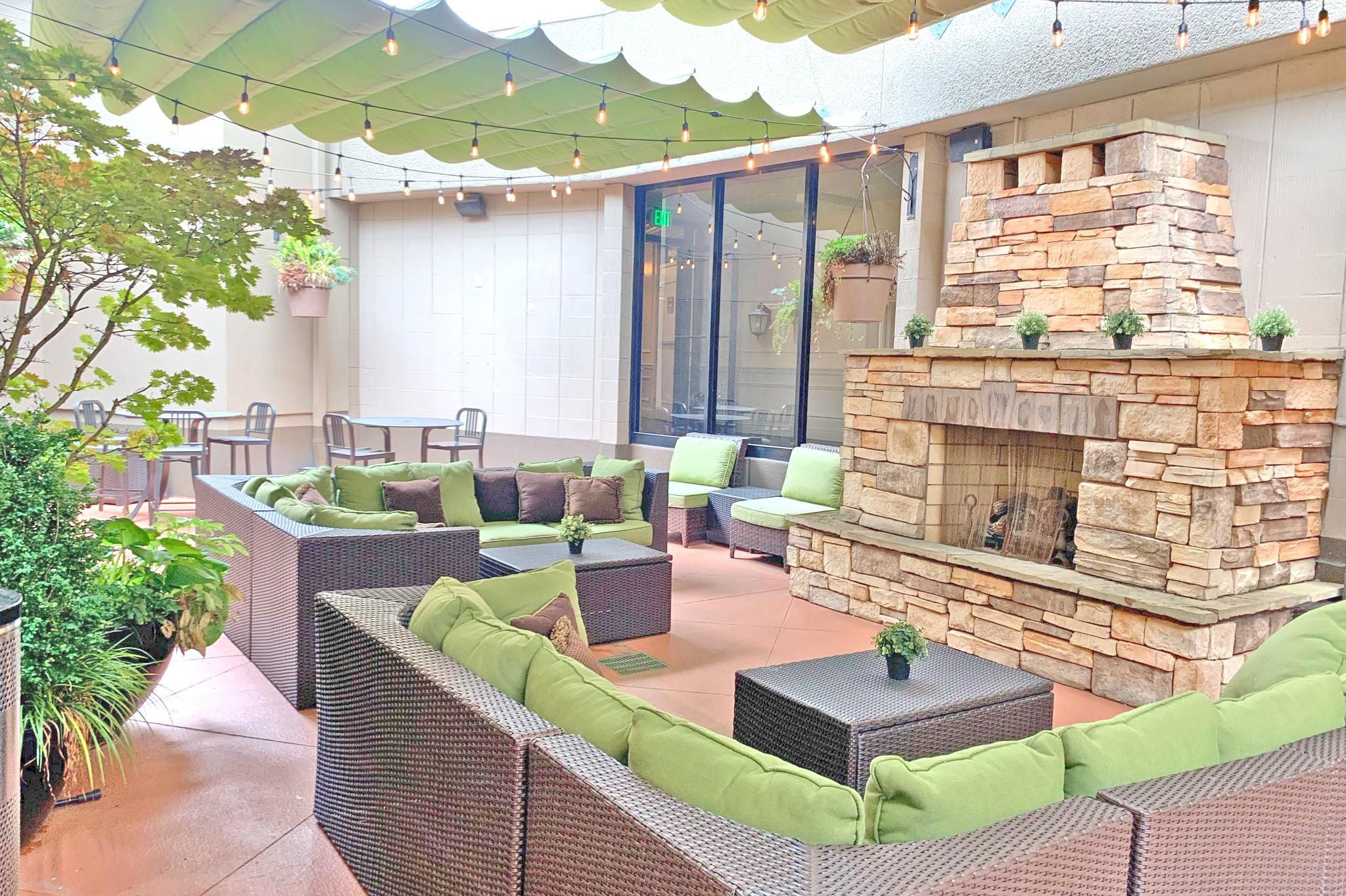 Relax on our Fireside Plaza, the perfect place to meet and unwind.
