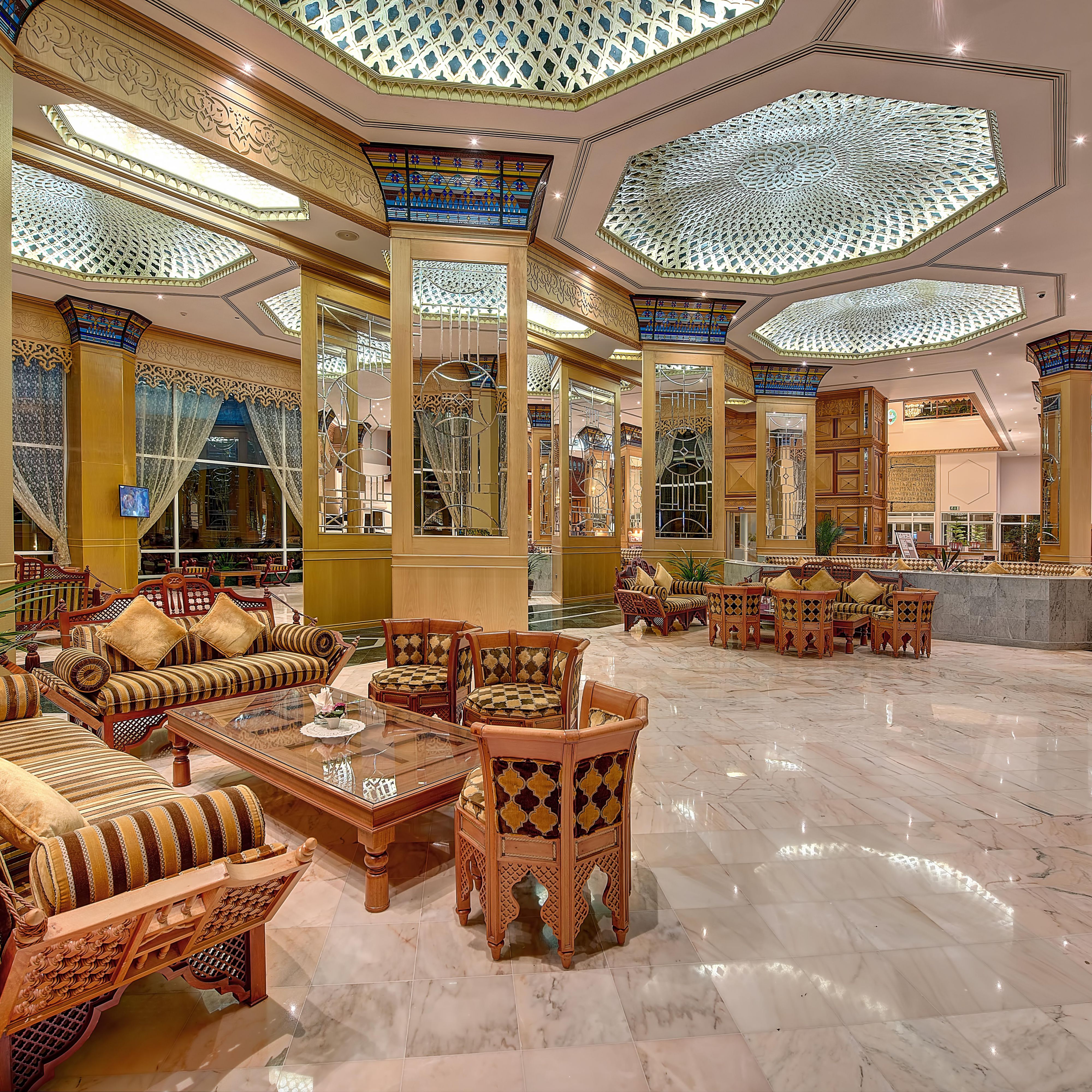 Contemporary and elegant lobby lounge at the hotel