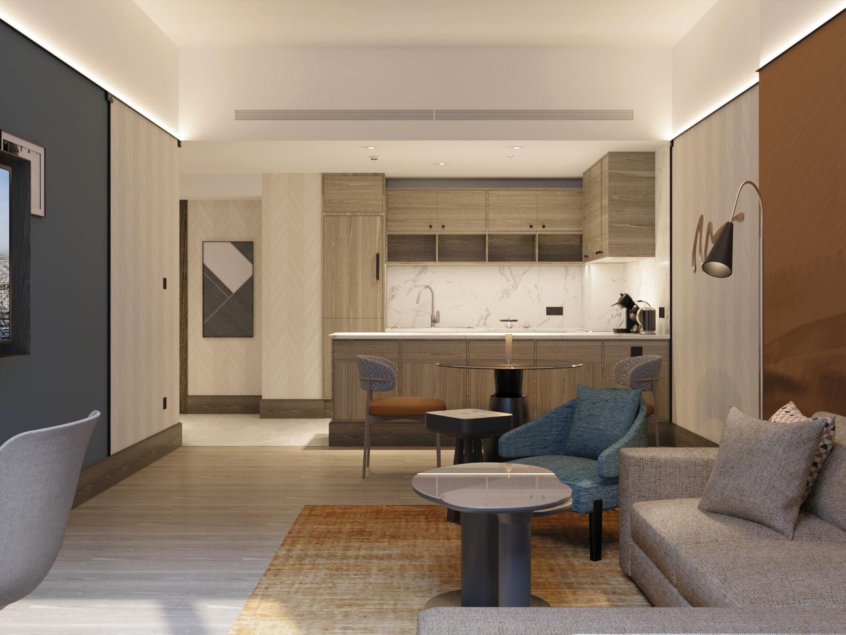 Unsere 110 Wohn-Suites sind mit voll ausgestatteten Küchen, separaten Wohnbereichen und großzügigem Stauraum für Geschäftsreisende, medizinische Besucher oder Familien geeignet. Genießen Sie den Komfort von zu Hause mit umfassendem IHG One Rewards Access zu Hotelservices, Speisen und Hotelanlagen.