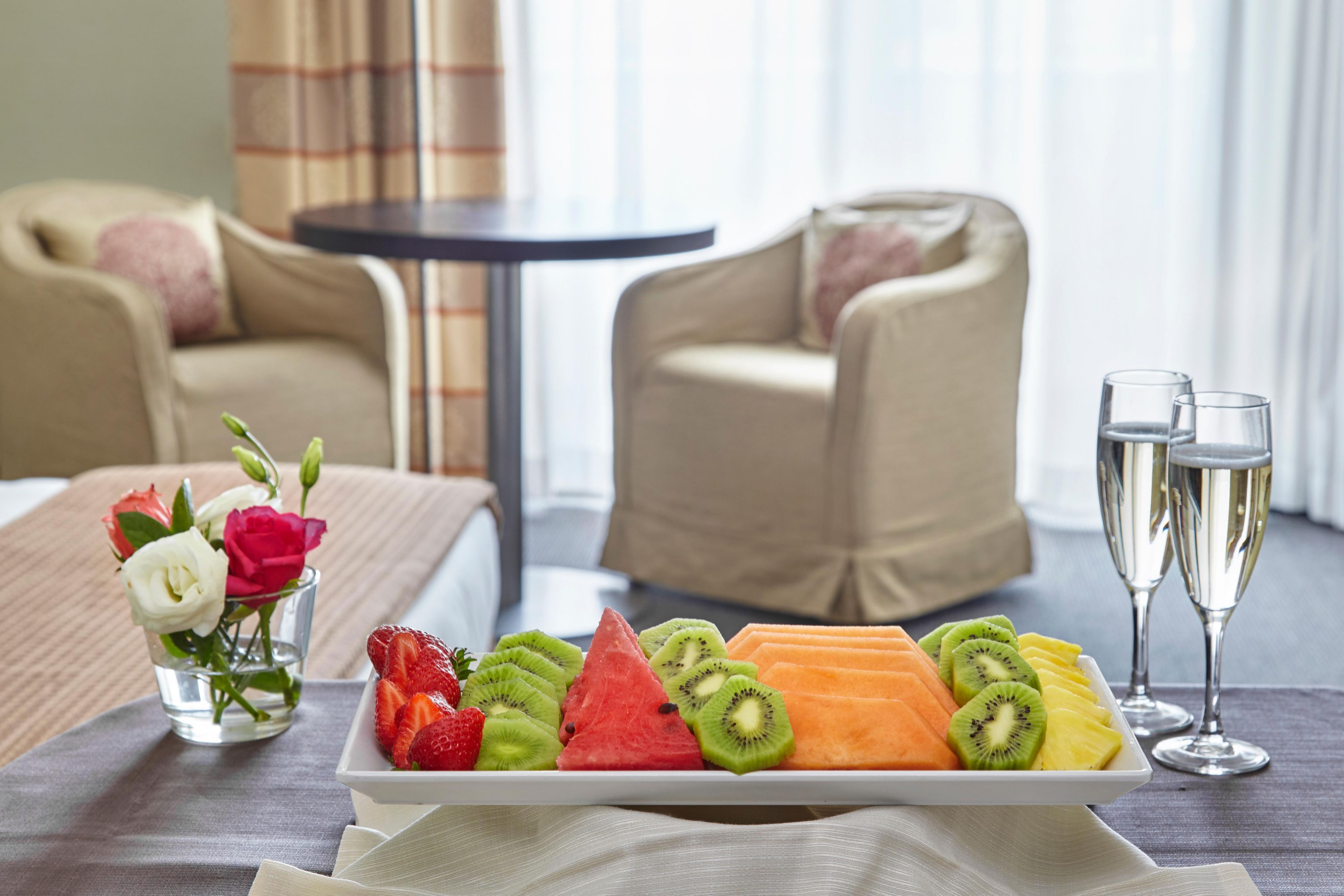 Enjoy our room service by sitting in our comfy rooms