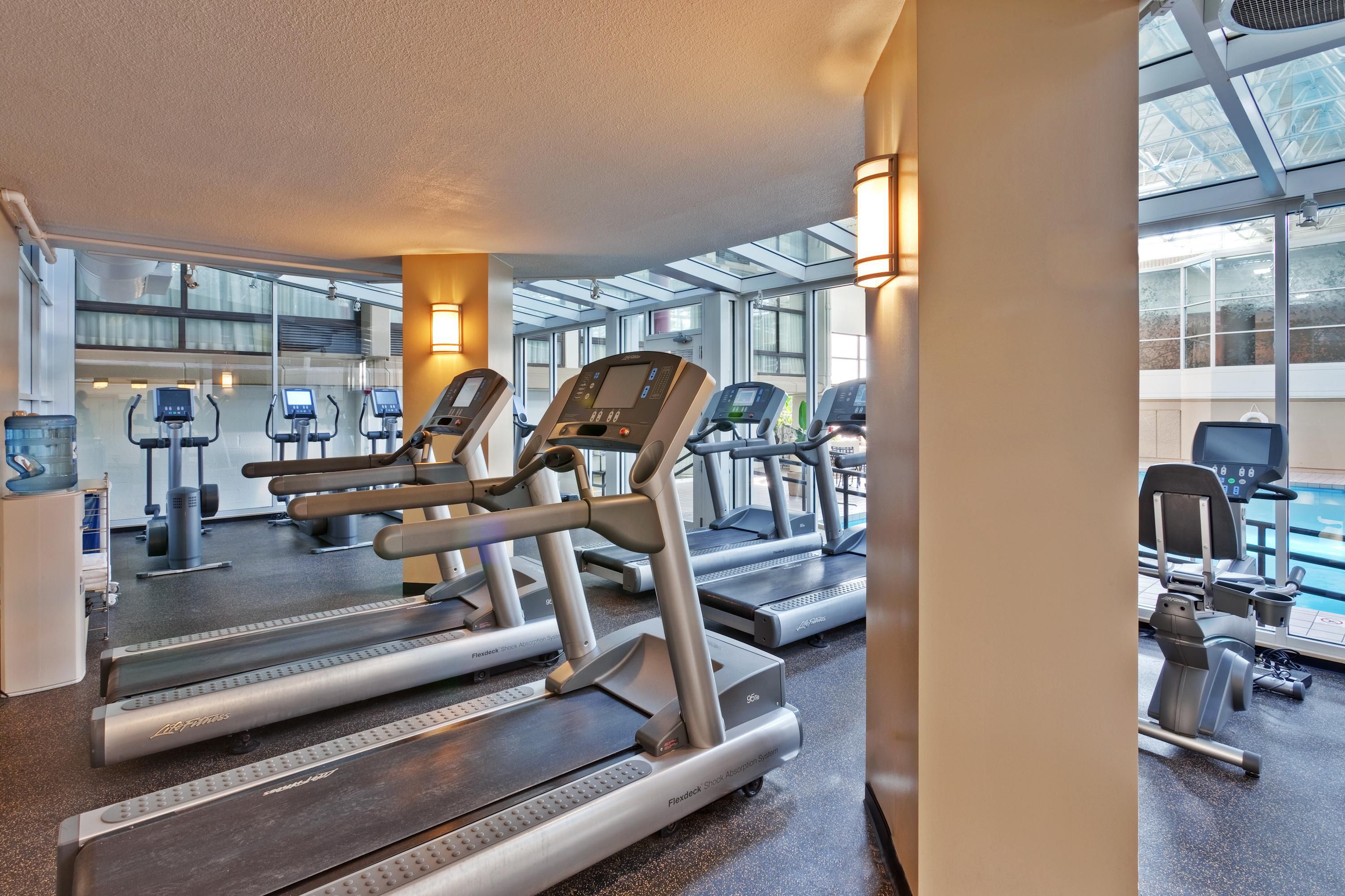 On-Site fitness center with machines and free weights 