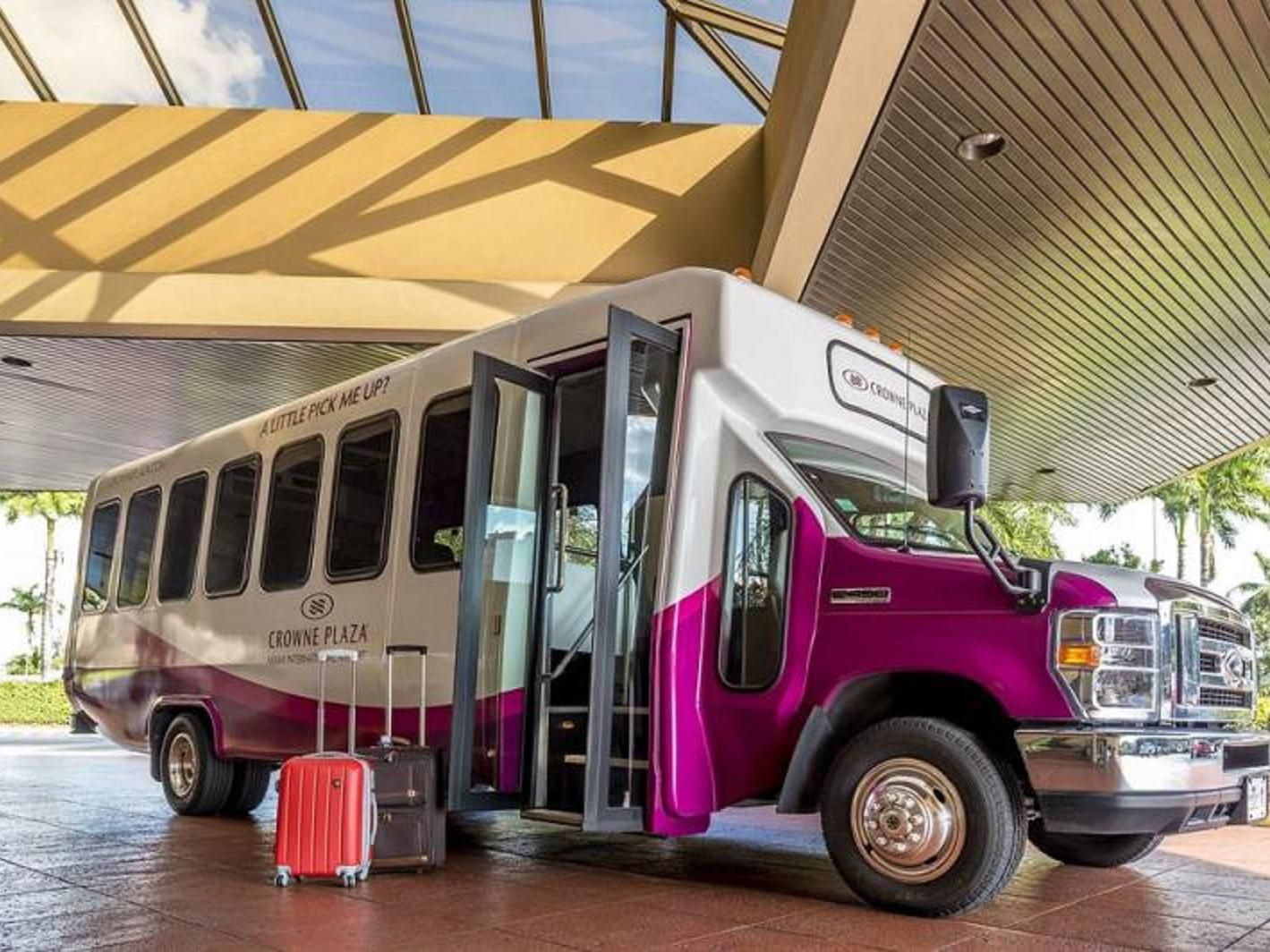 Our Crowne Plaza Chicago O'Hare Hotel & Conference Center boasts a prime location near O’Hare airport. To ensure a hassle-free journey, we offer a complimentary airport shuttle service, track our shuttle's location here: https://trackmyshuttle.com/a/5440 
