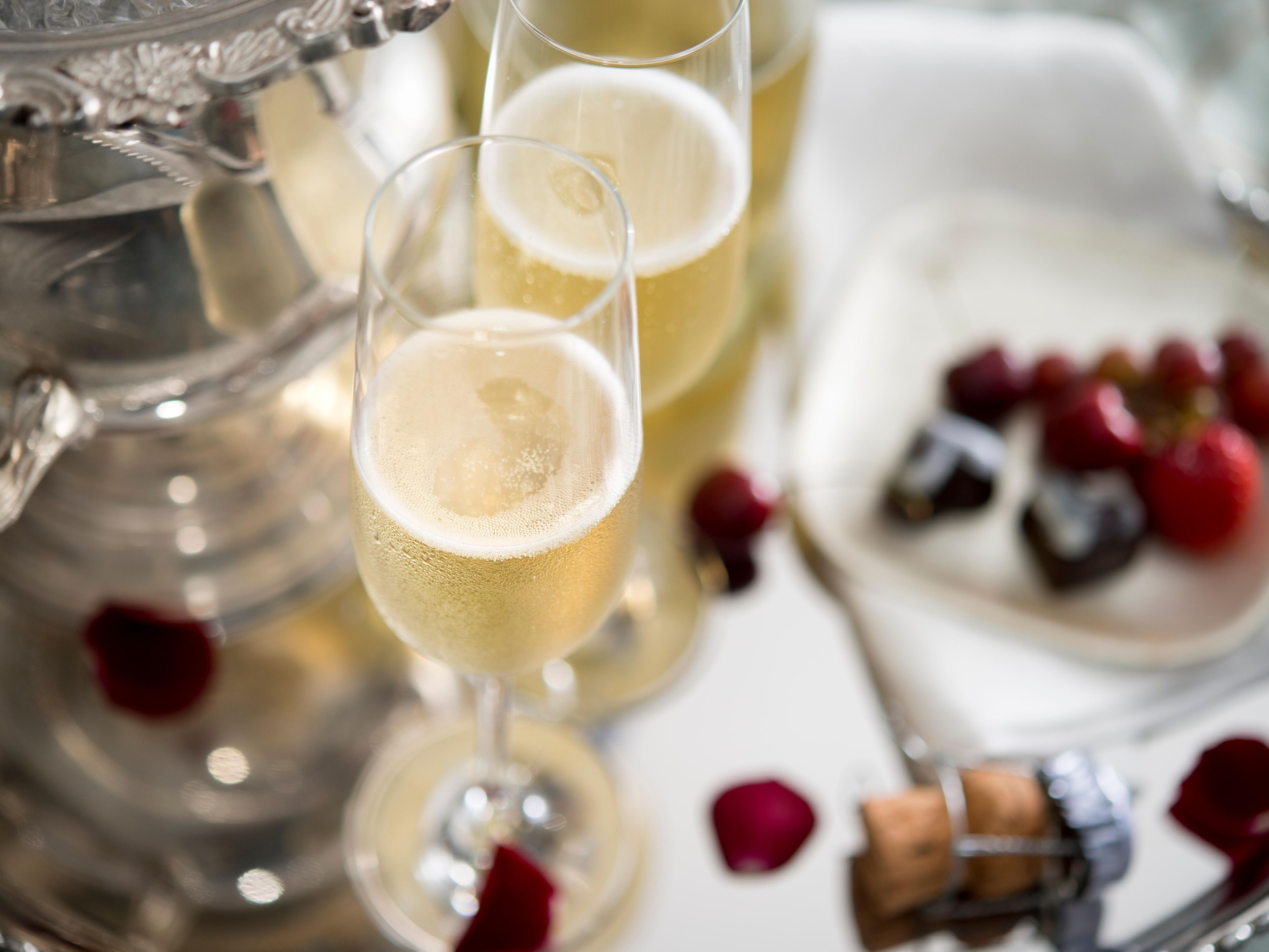 Champagne and chocolates.