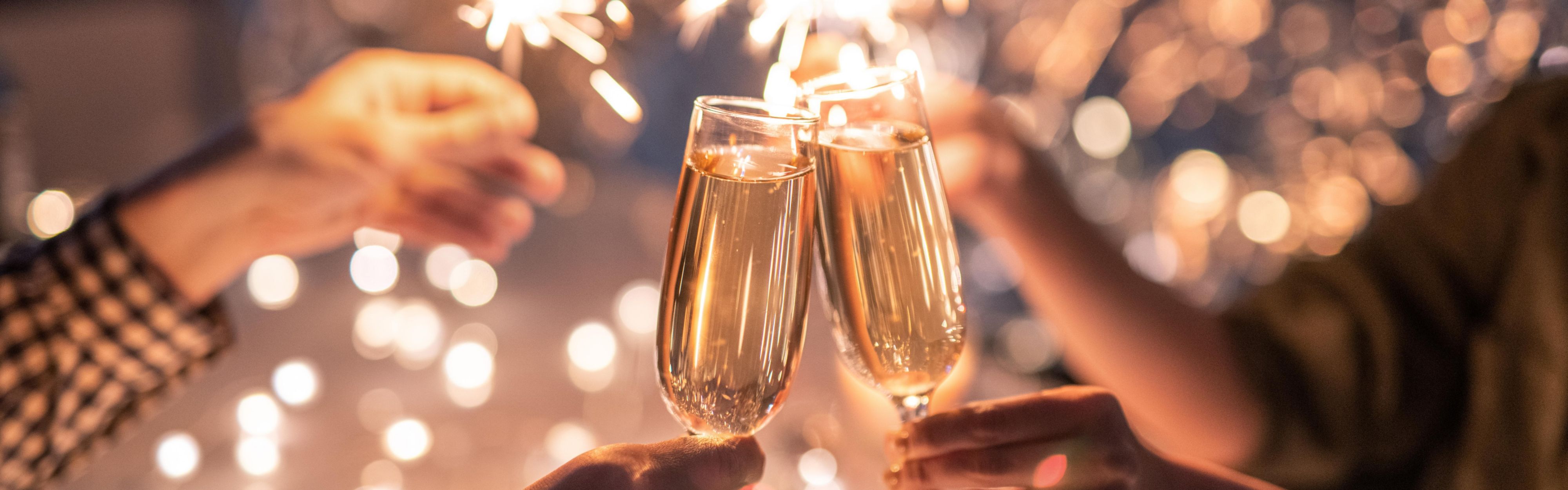 Champagne toast and sparklers