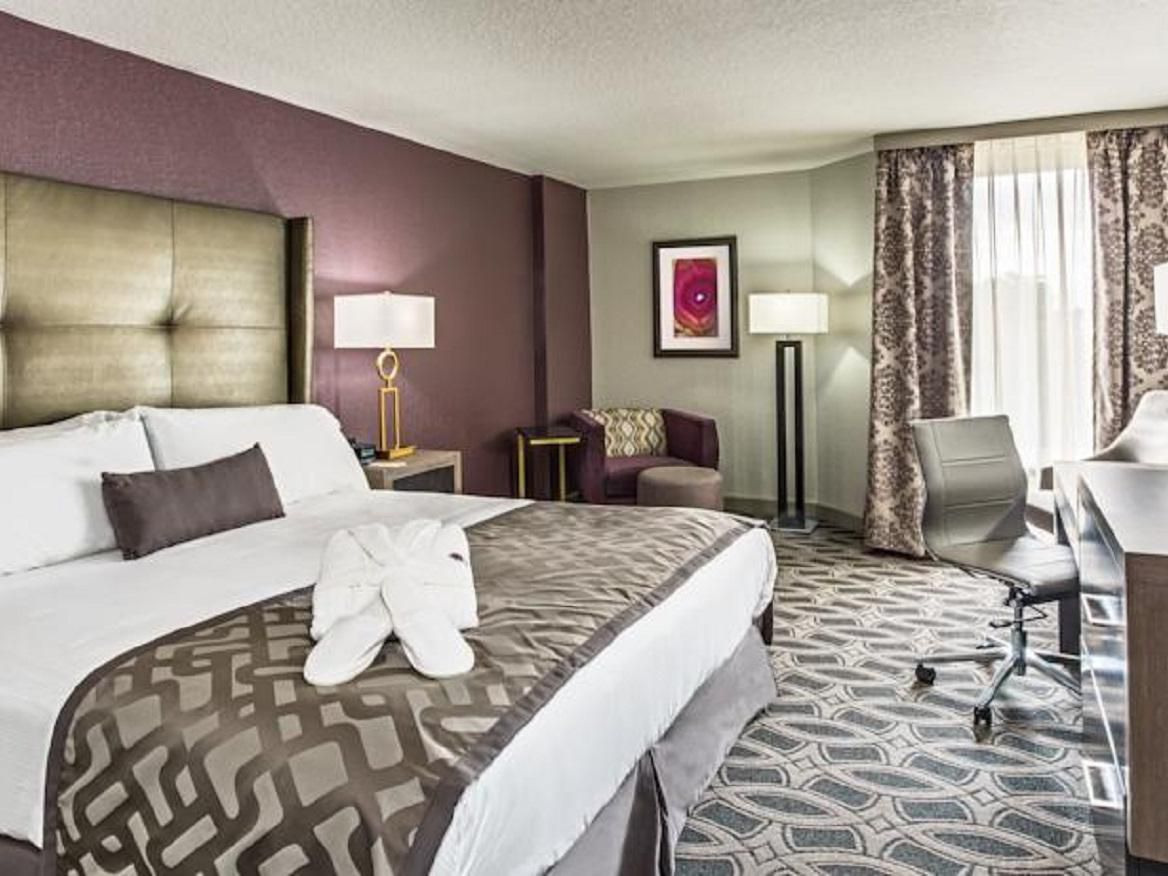King Bed Guest Room at Crowne Plaza Saddle Brook
