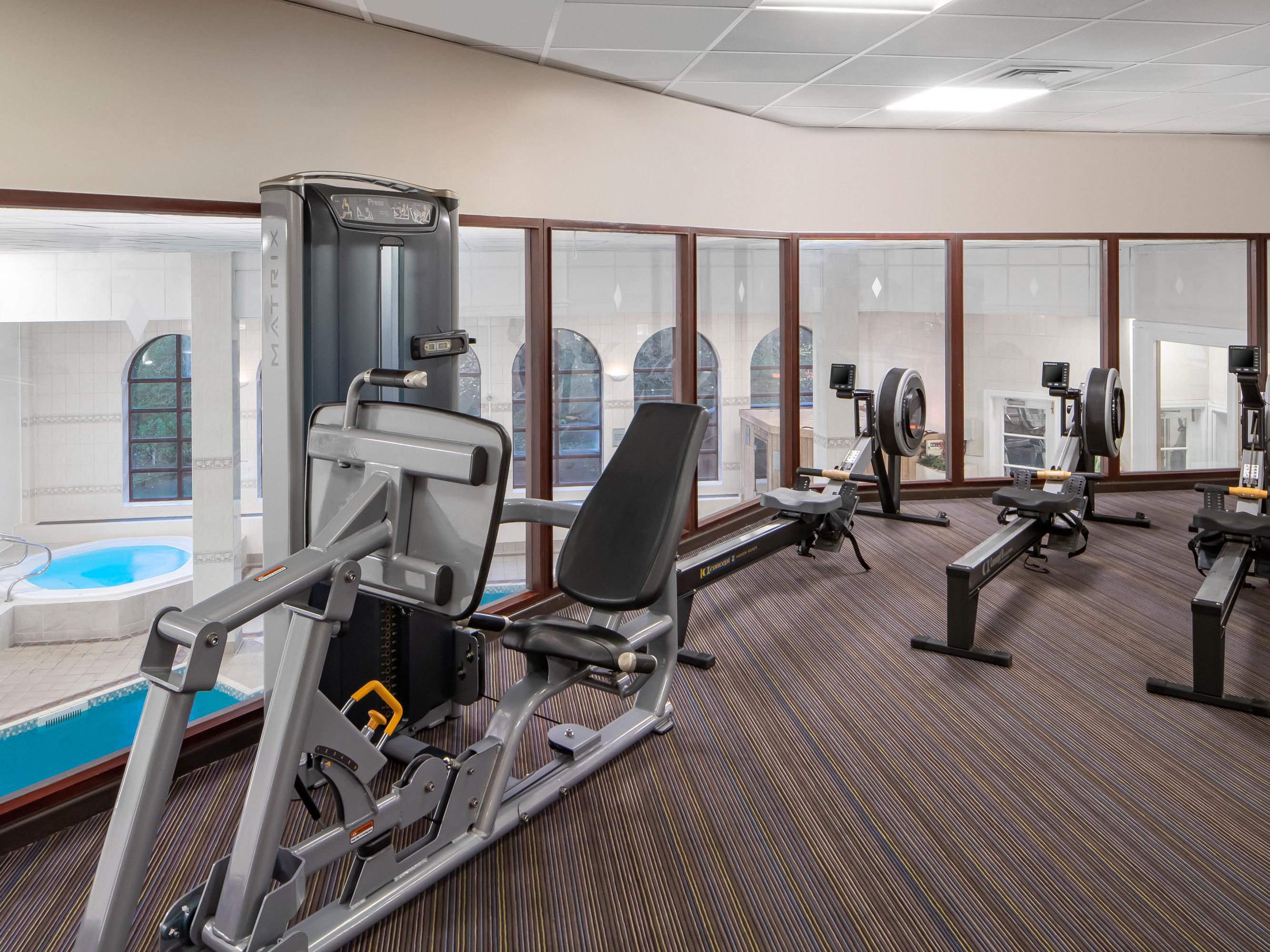 Maintaining a health and wellness routine is important, so, whether you’re looking to stay on top of your fitness, or relax and unwind after a long day, The Club has all that you need. Our fully equipped gym, heated indoor pool, sauna and steam room are open to hotel guests and monthly membership are available. Get your day pass to give us a try.
