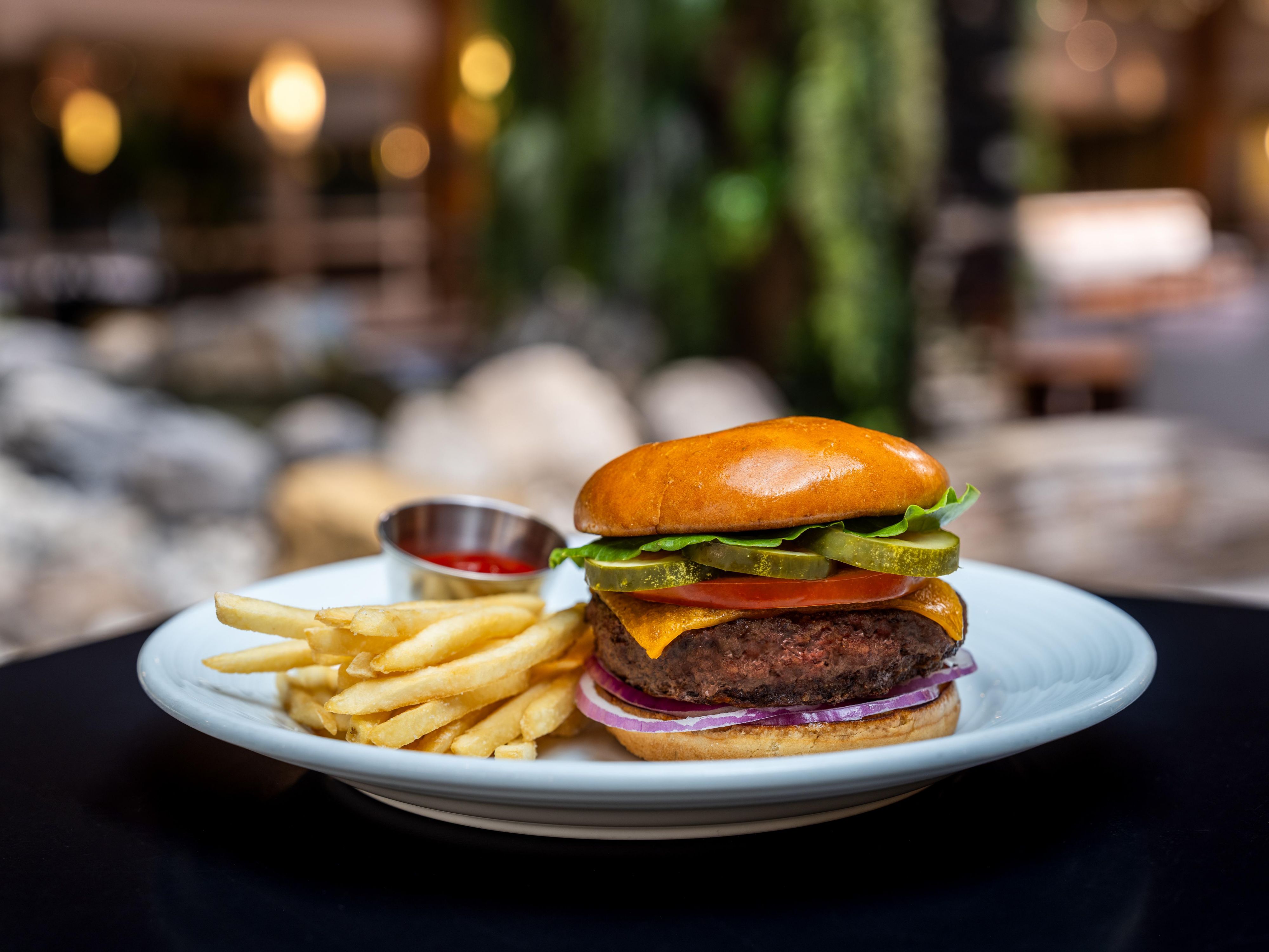 burger and fries