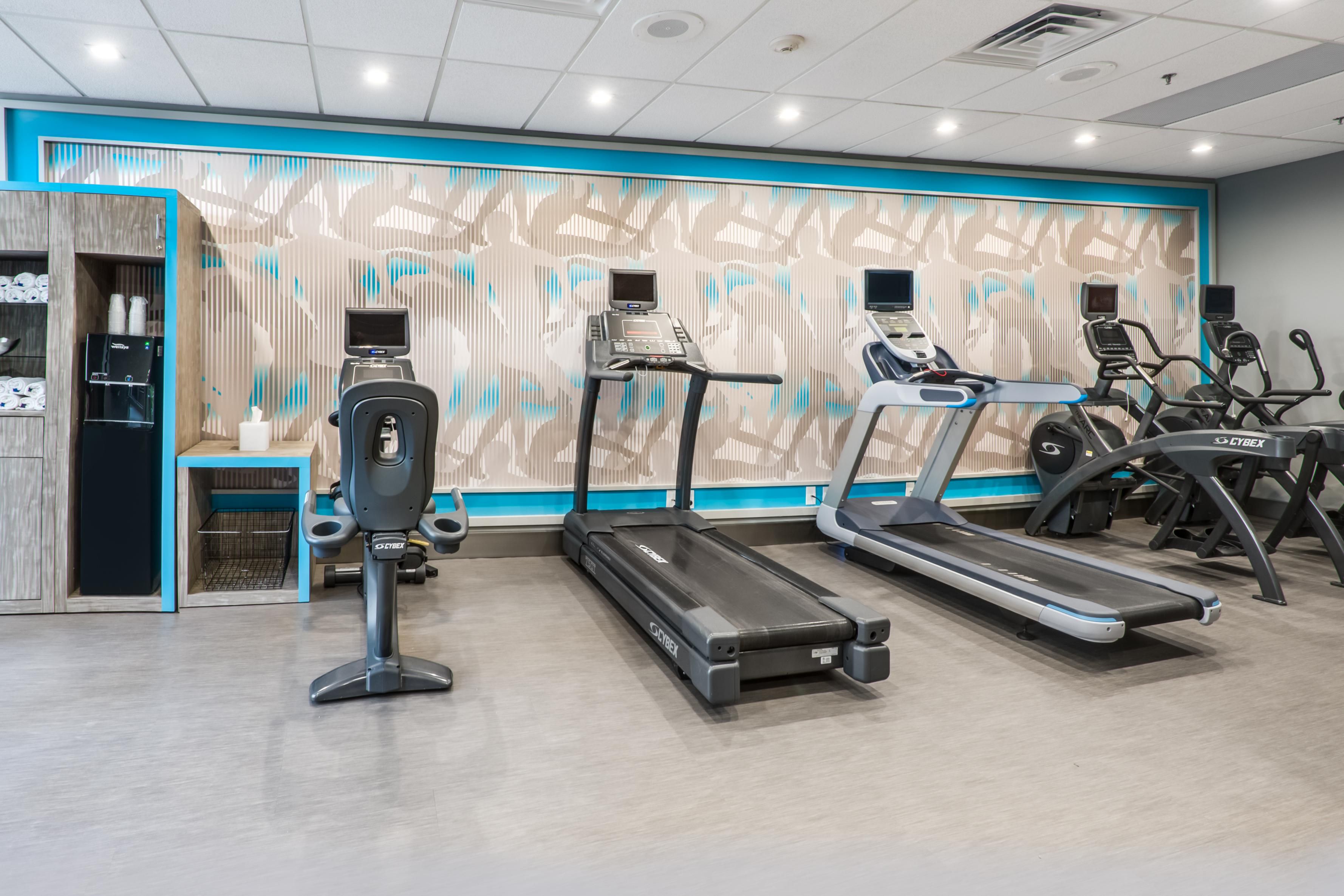 On-Site fitness center with machines and free weights 