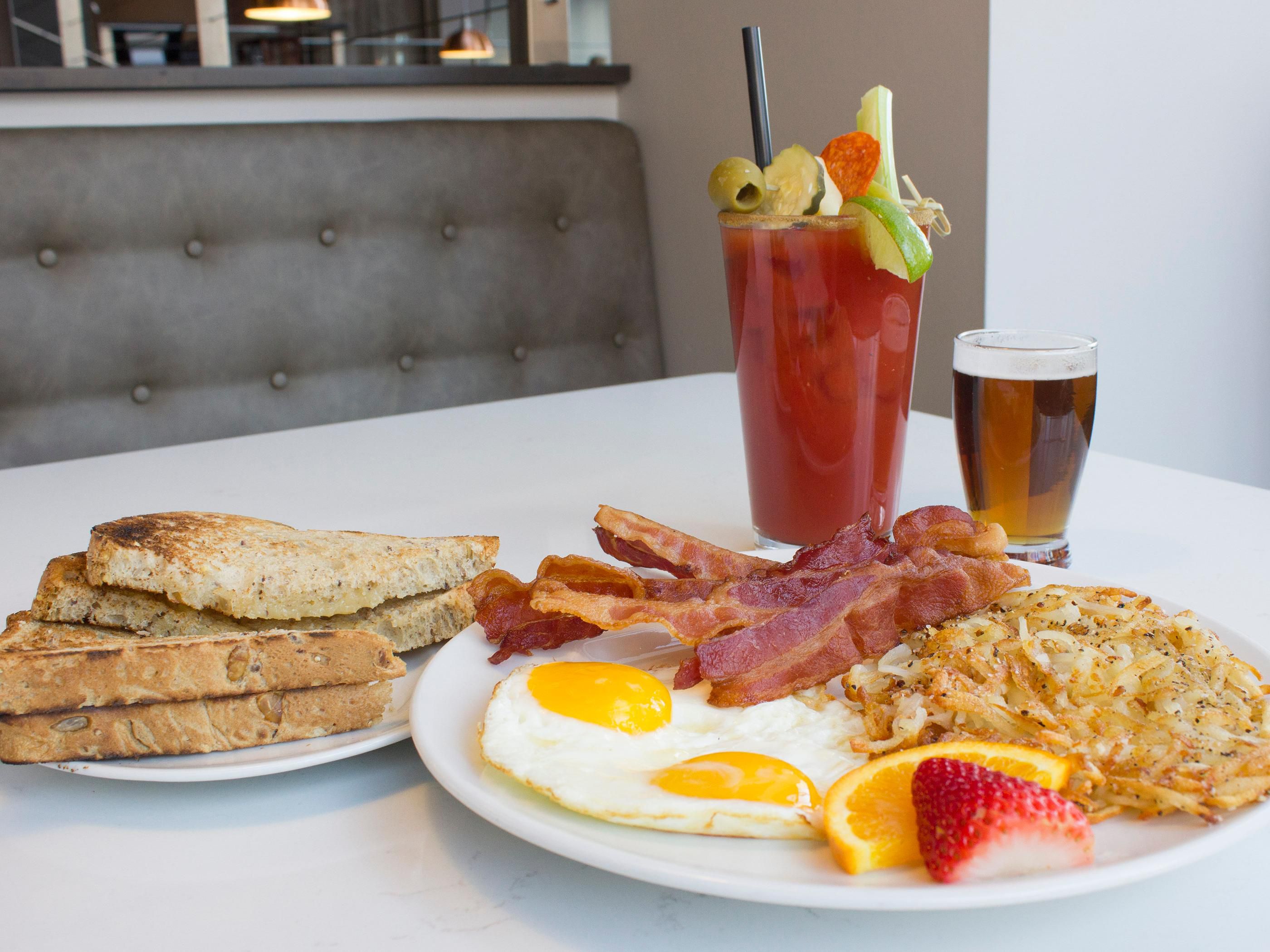 breakfast on a table