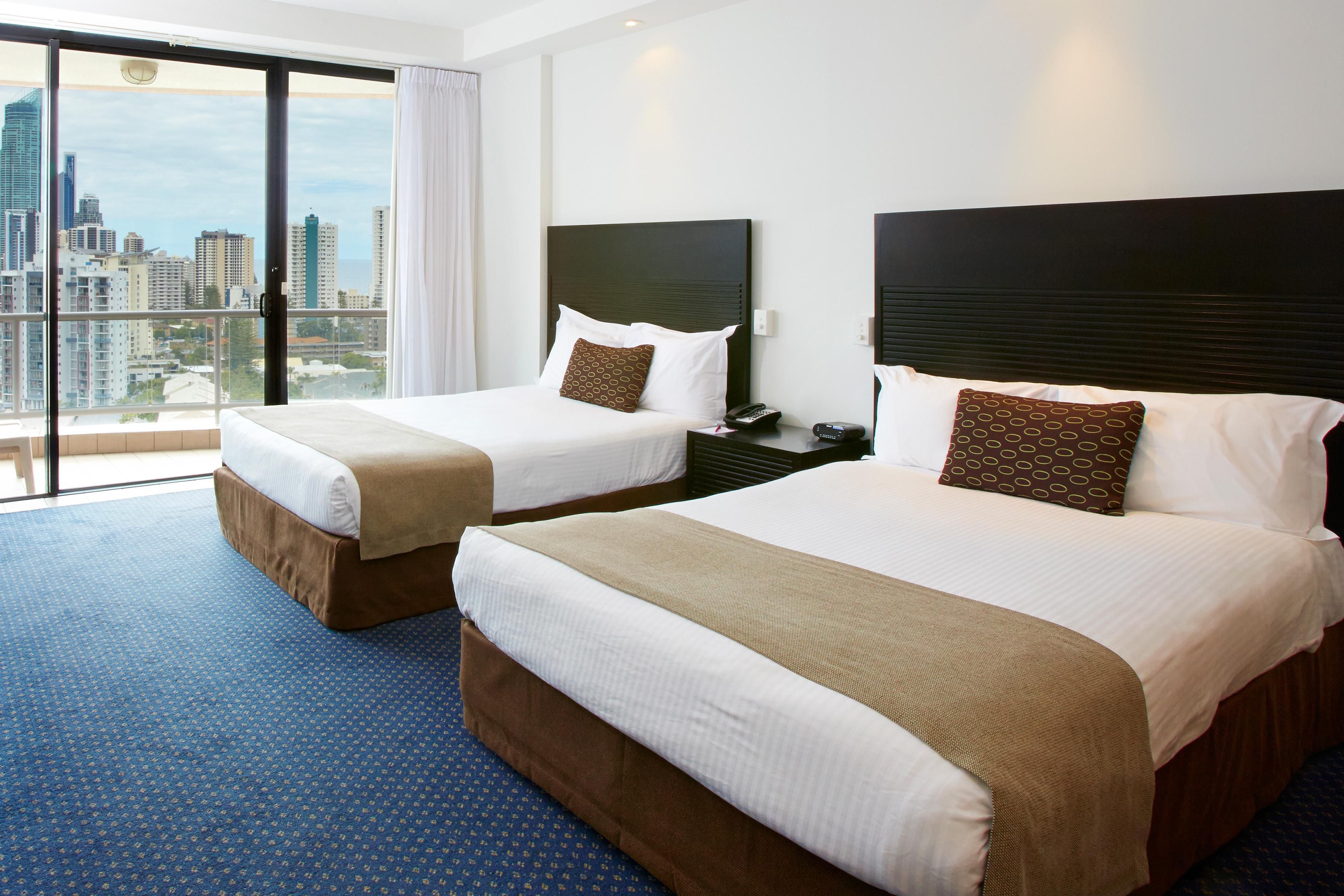 Rooms with views of Surfers Paradise and the coastline