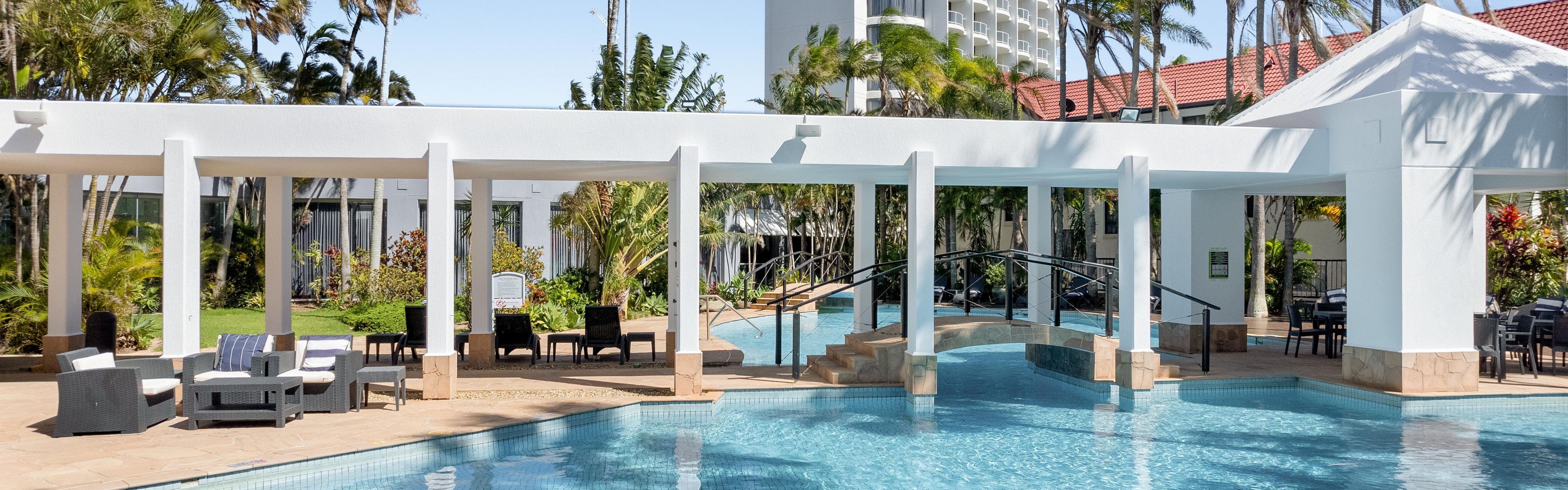 Take a dip in our lagoon style pool