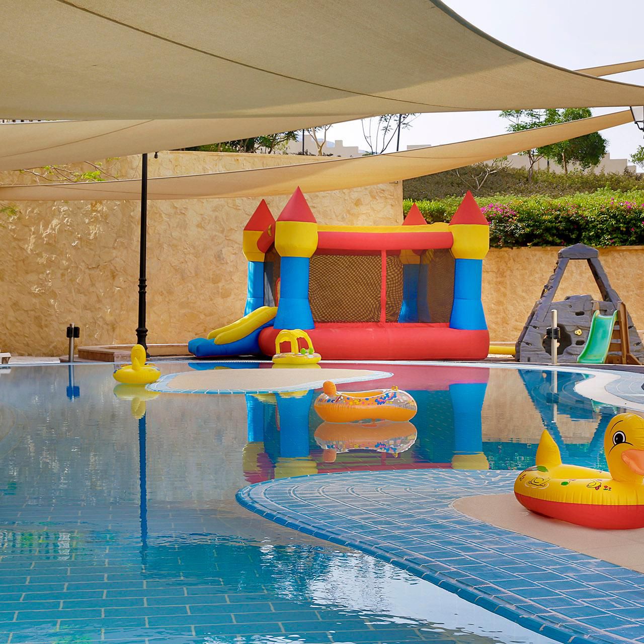 Your kids are safe with our shaded heated kids pool