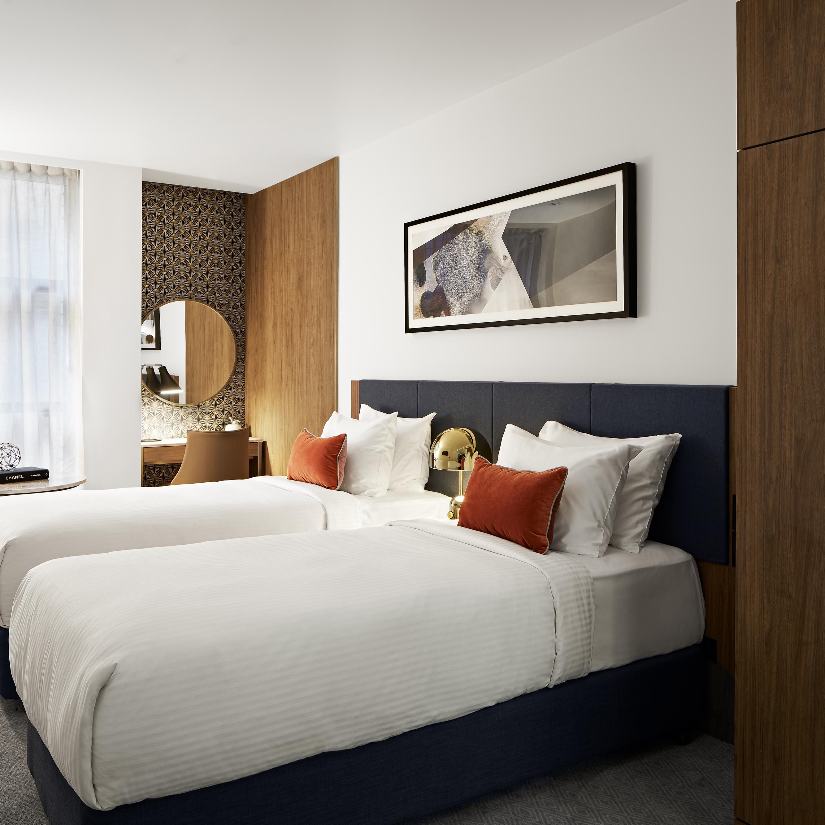 Standard guest rooms with the choice of king or twin configuration