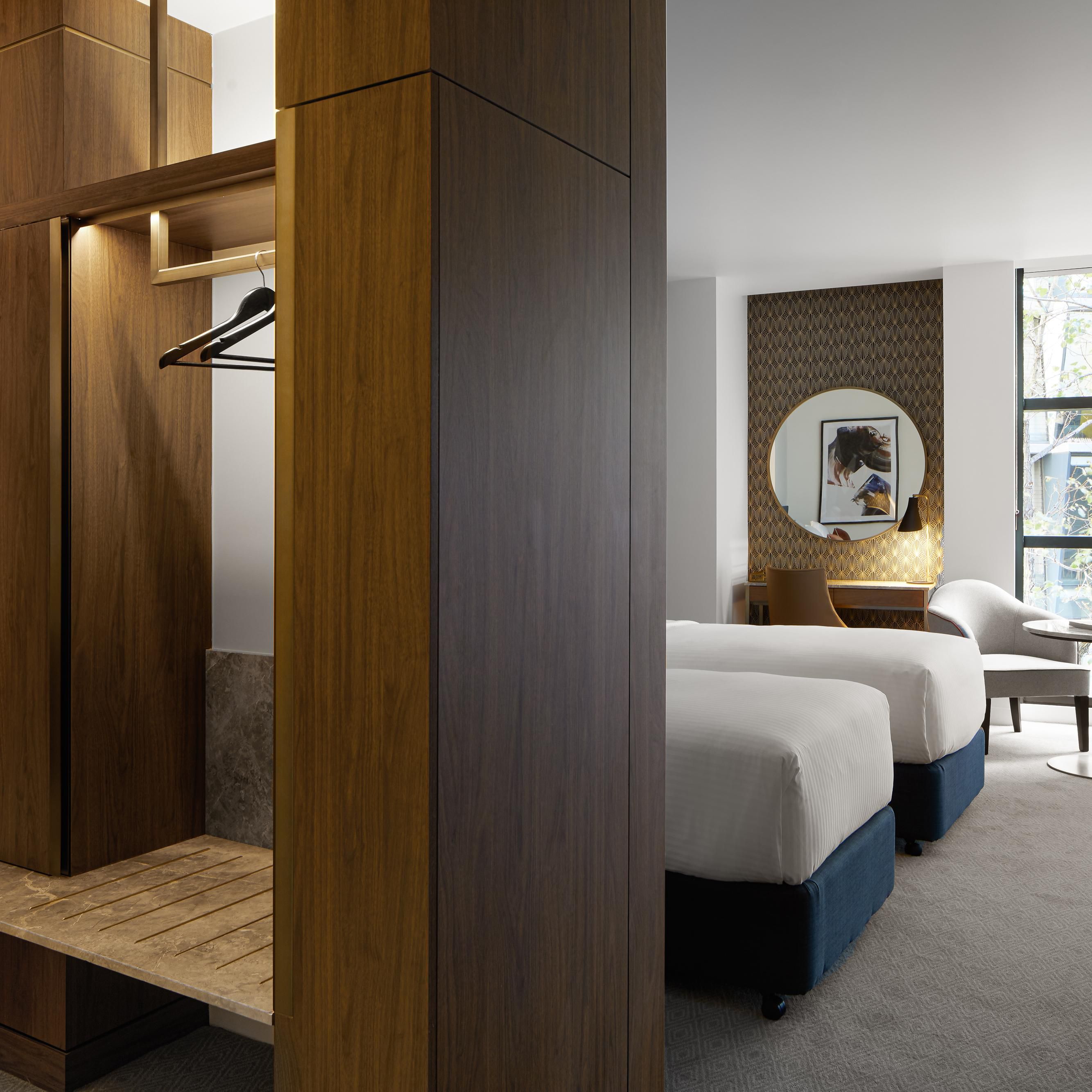 Premium rooms feature zones to unwind and ample wardrobe space