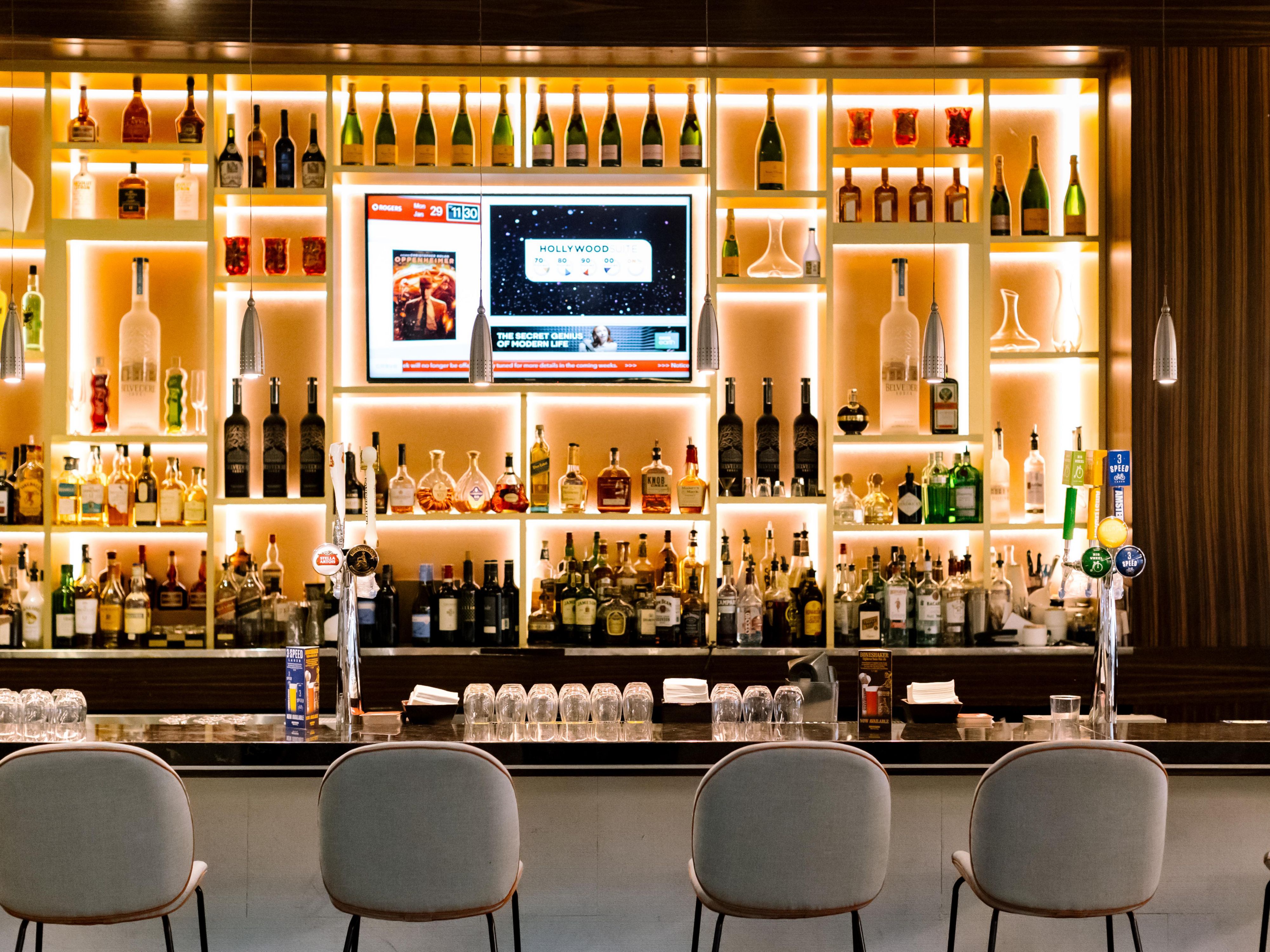 Hotel bar featuring a full selection of premium spirits.