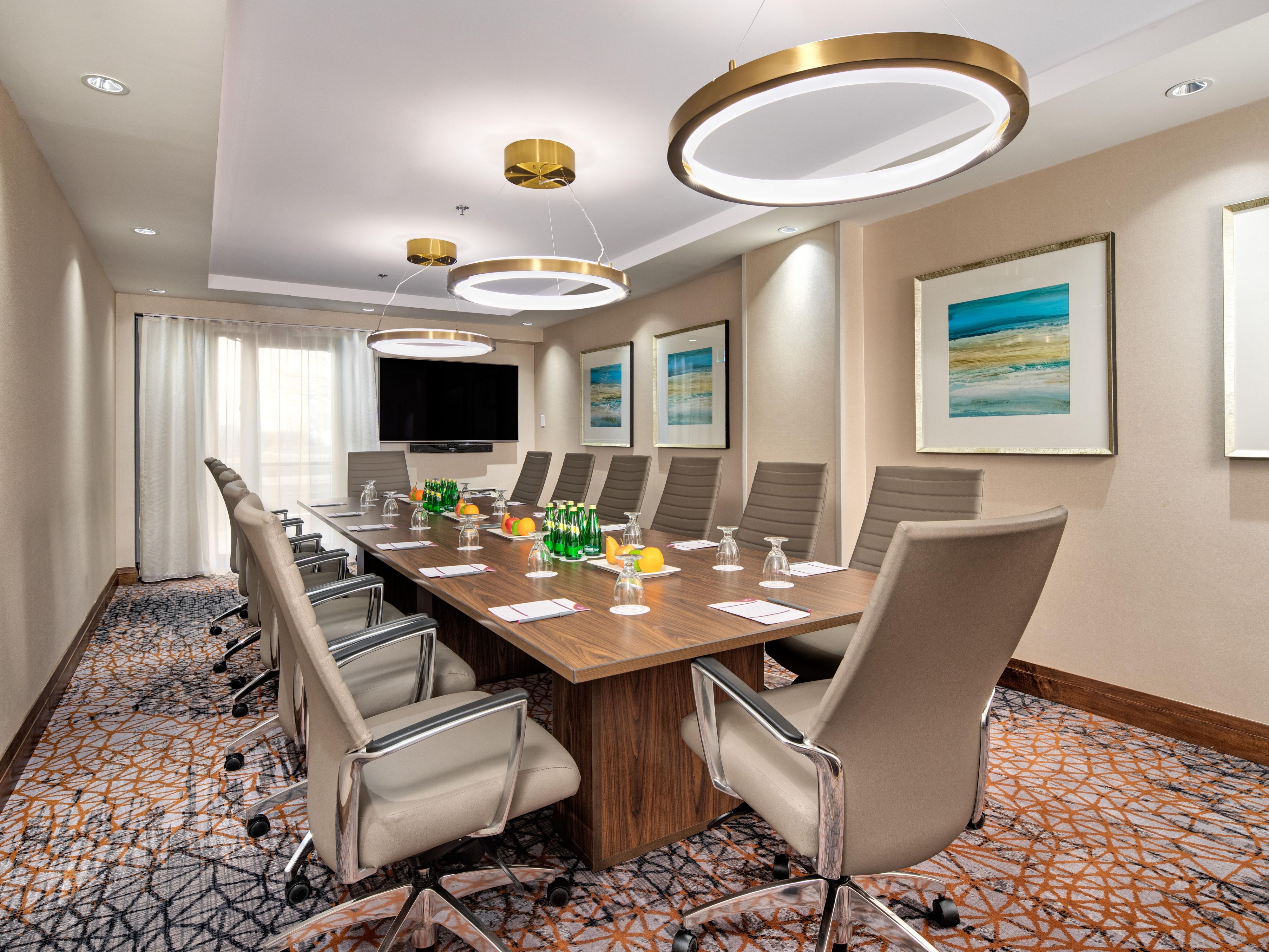 With 12,000 square feet of space, our hotel's newly renovated meeting area is great for any event type, from business meetings to conferences to weddings. All rooms are outfitted with advanced audiovisual technology and our Crowne Plaza Meeting Director will help you choose the best layout and catering options for your event.
