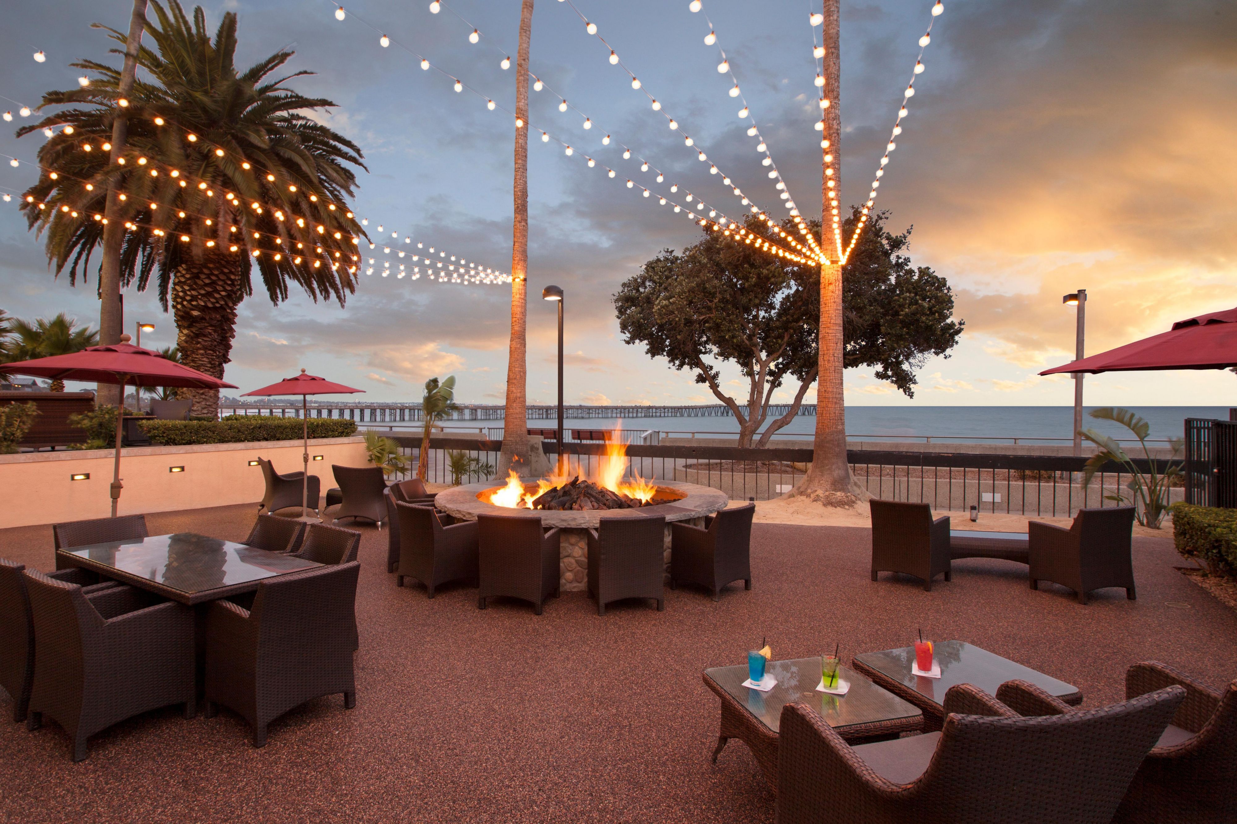 Sunsets from the Crowne Plaza Ventura Beach Hotel Fire Pit