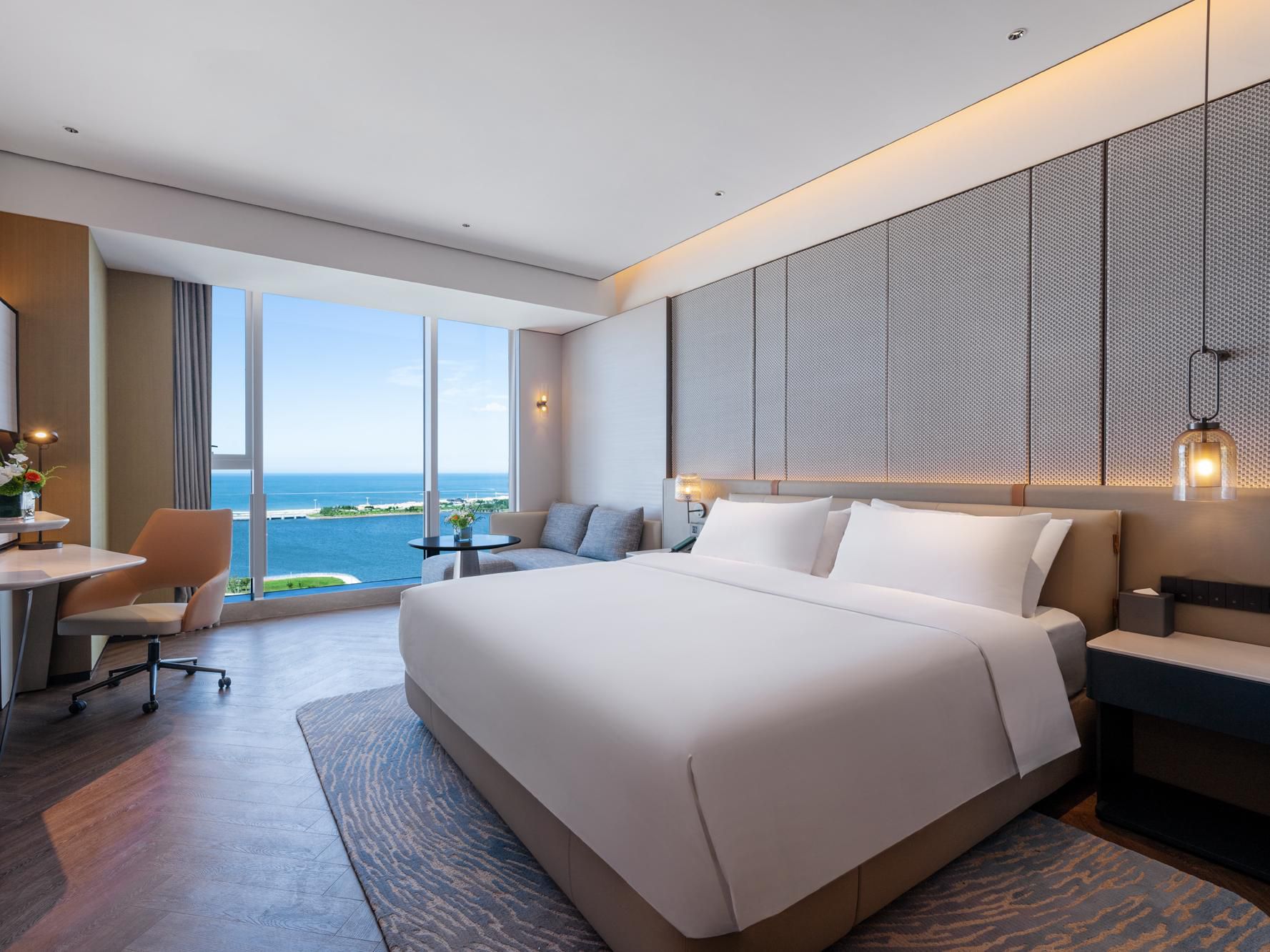 Some of the hotel's guest rooms offer views of the sea, as well as sunrise and sunset.