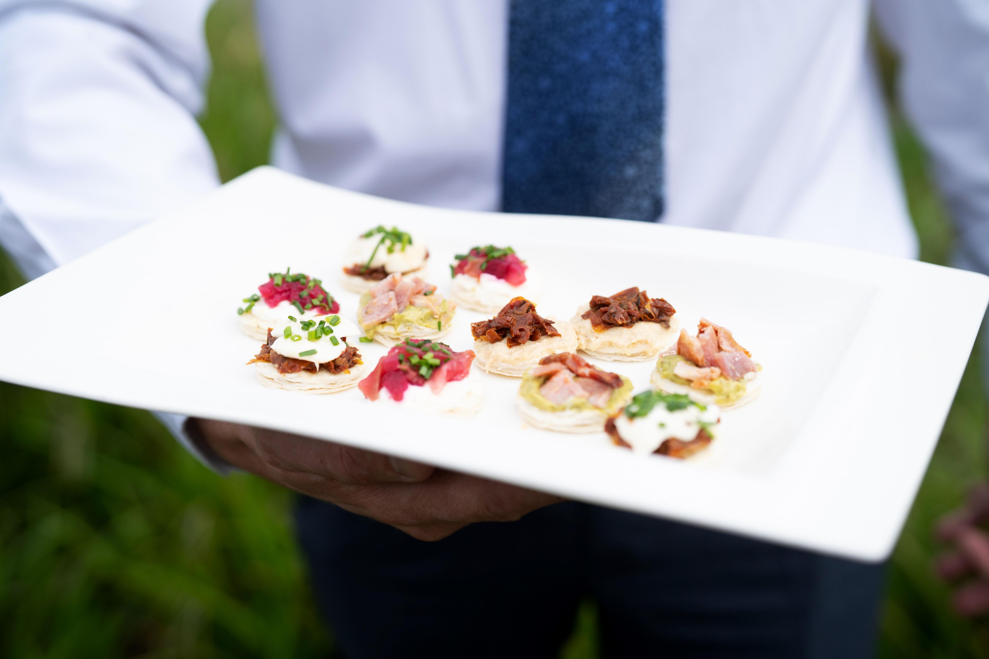 Canapes served at a wedding reception