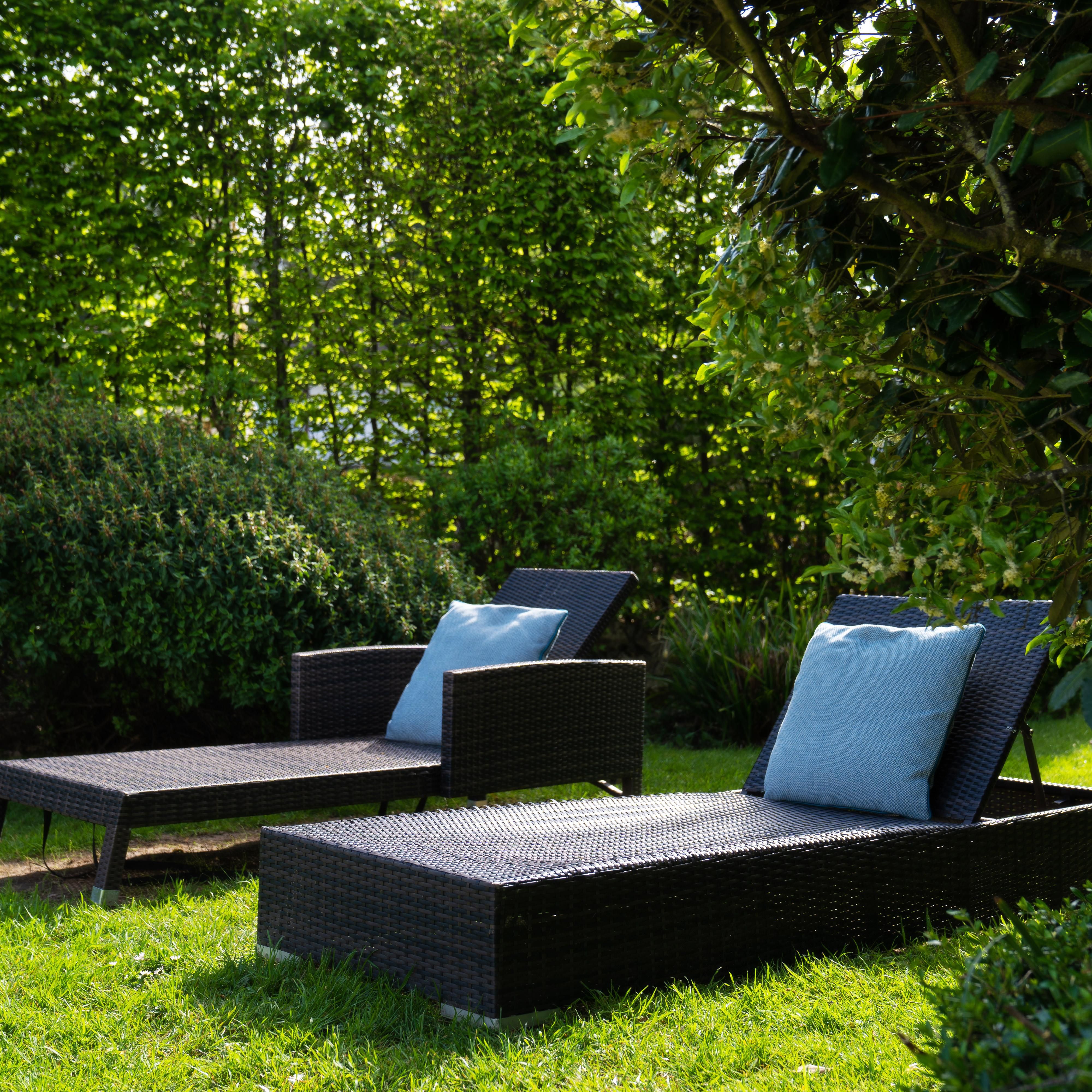 Secluded loungers in our garden for guest to relax on.
