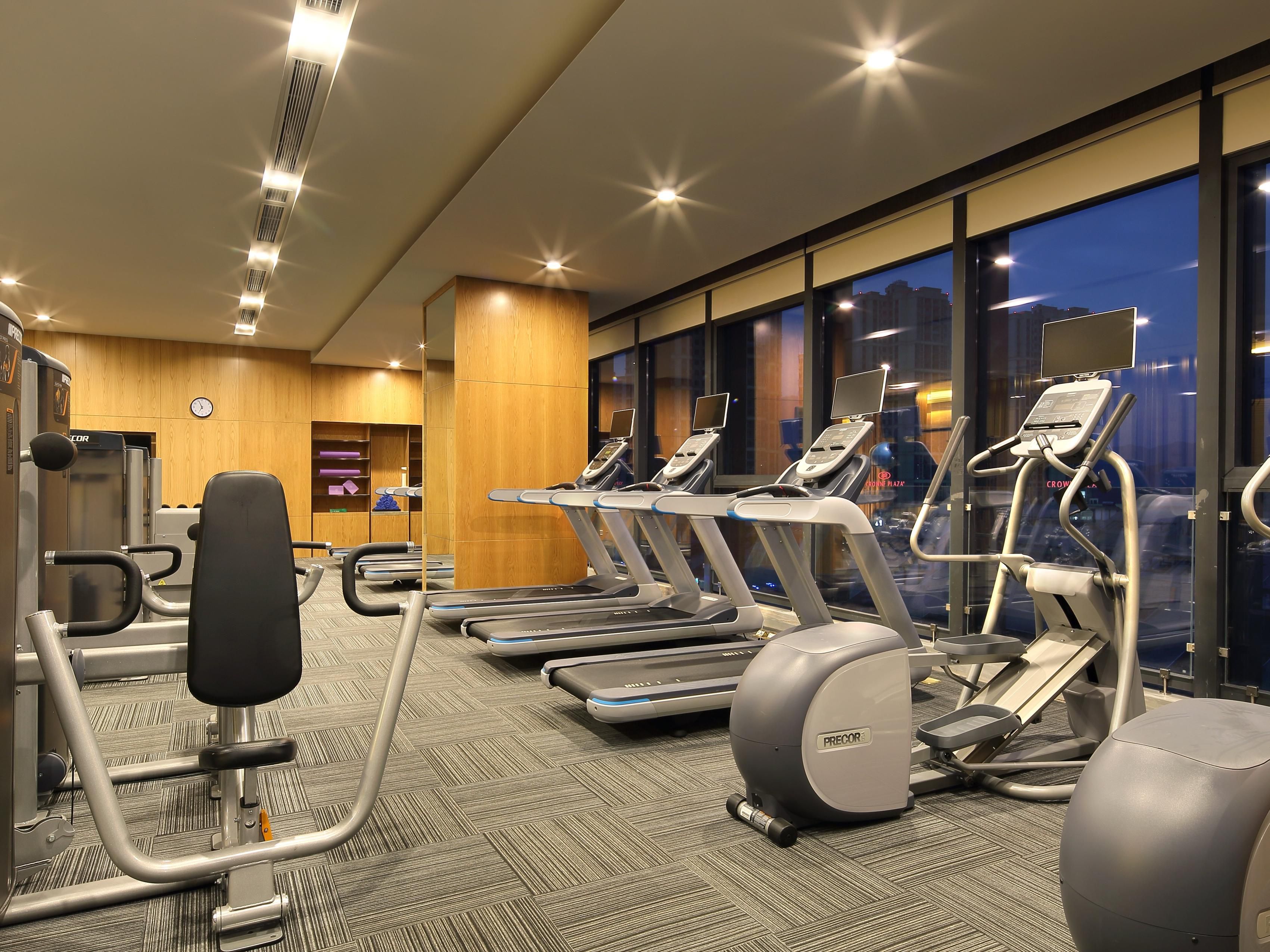 The Health Center is furnished with state-of-the-art equipment, including free weights and computerized exercise machines.
