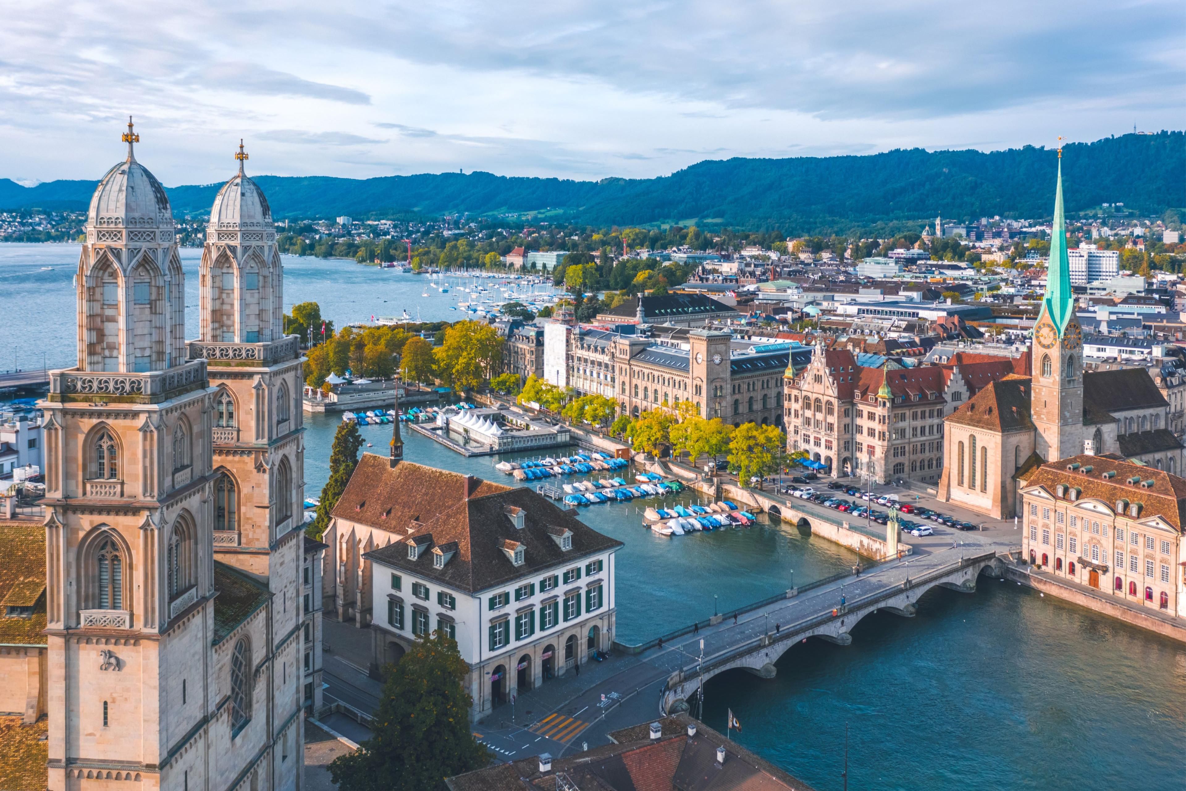 Uitzicht op de stad van Zürich