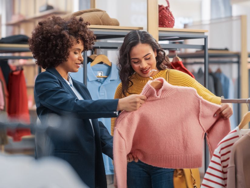 Customer shopping in retail store