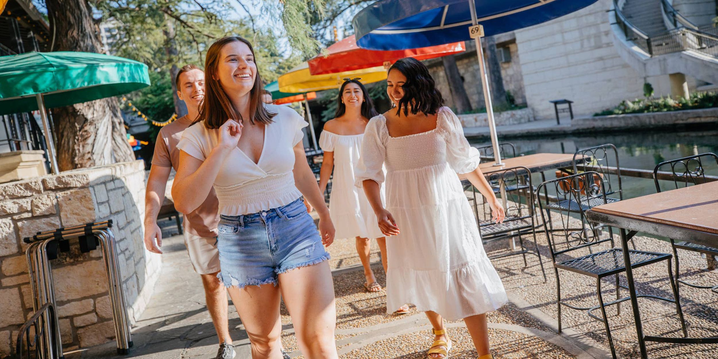A group of friends laughing