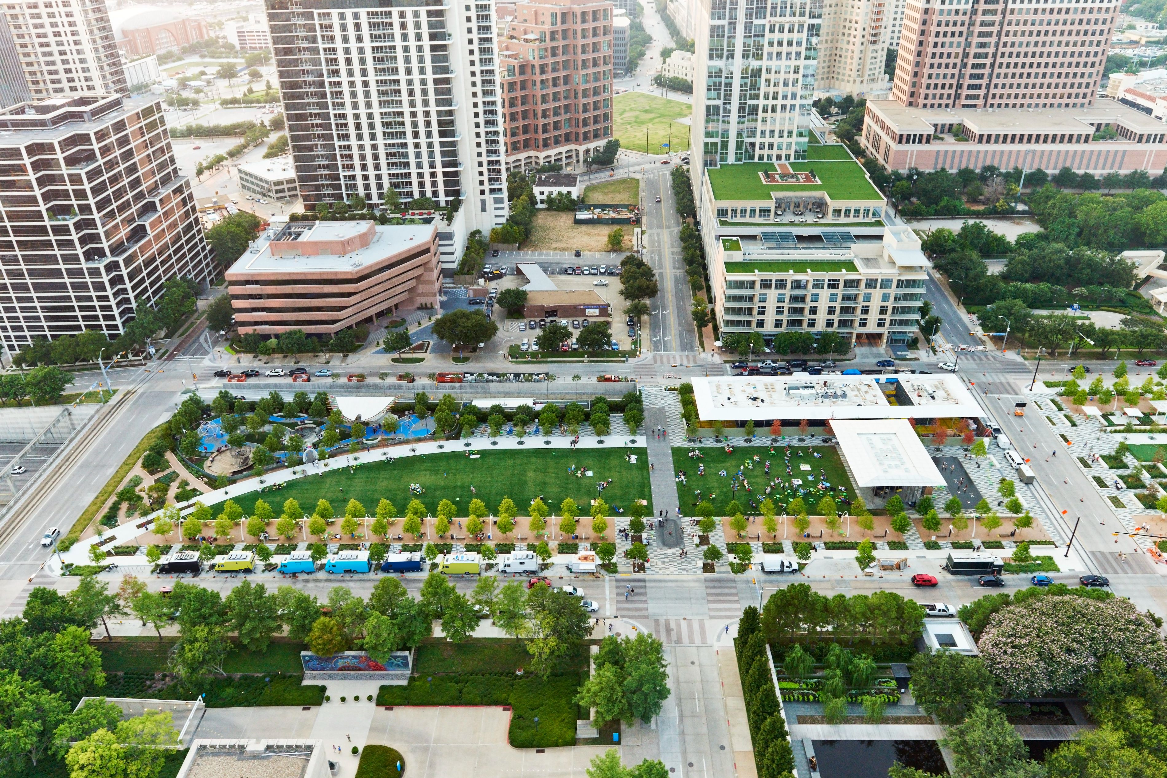 aerial view of park