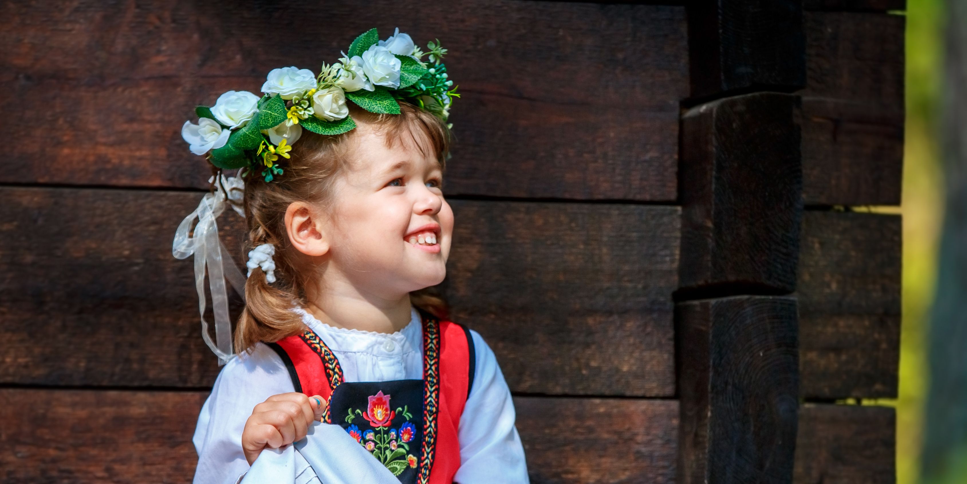 Young girl at the Scandinavian midsummer festival
