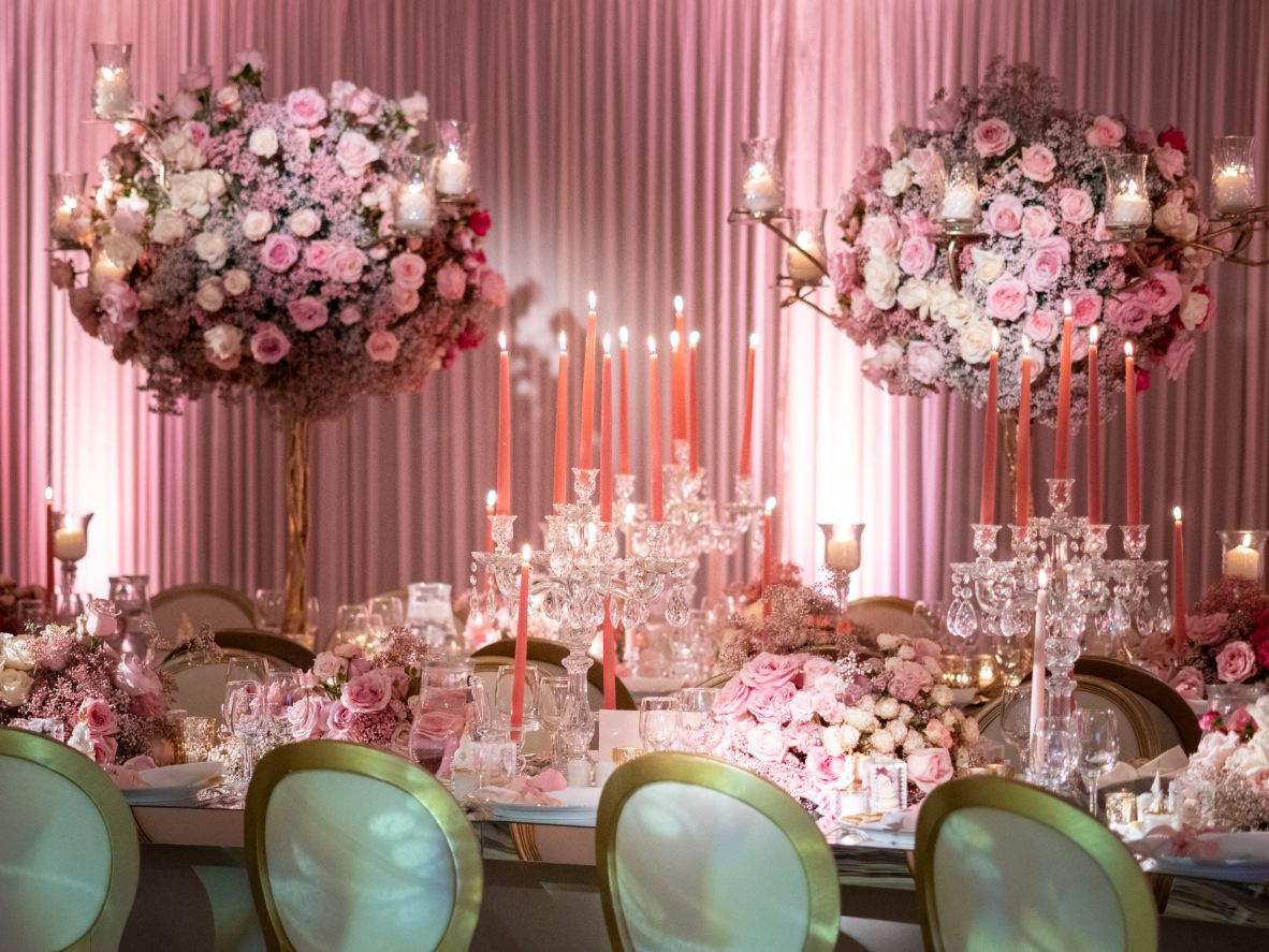 Wedding table with flowers