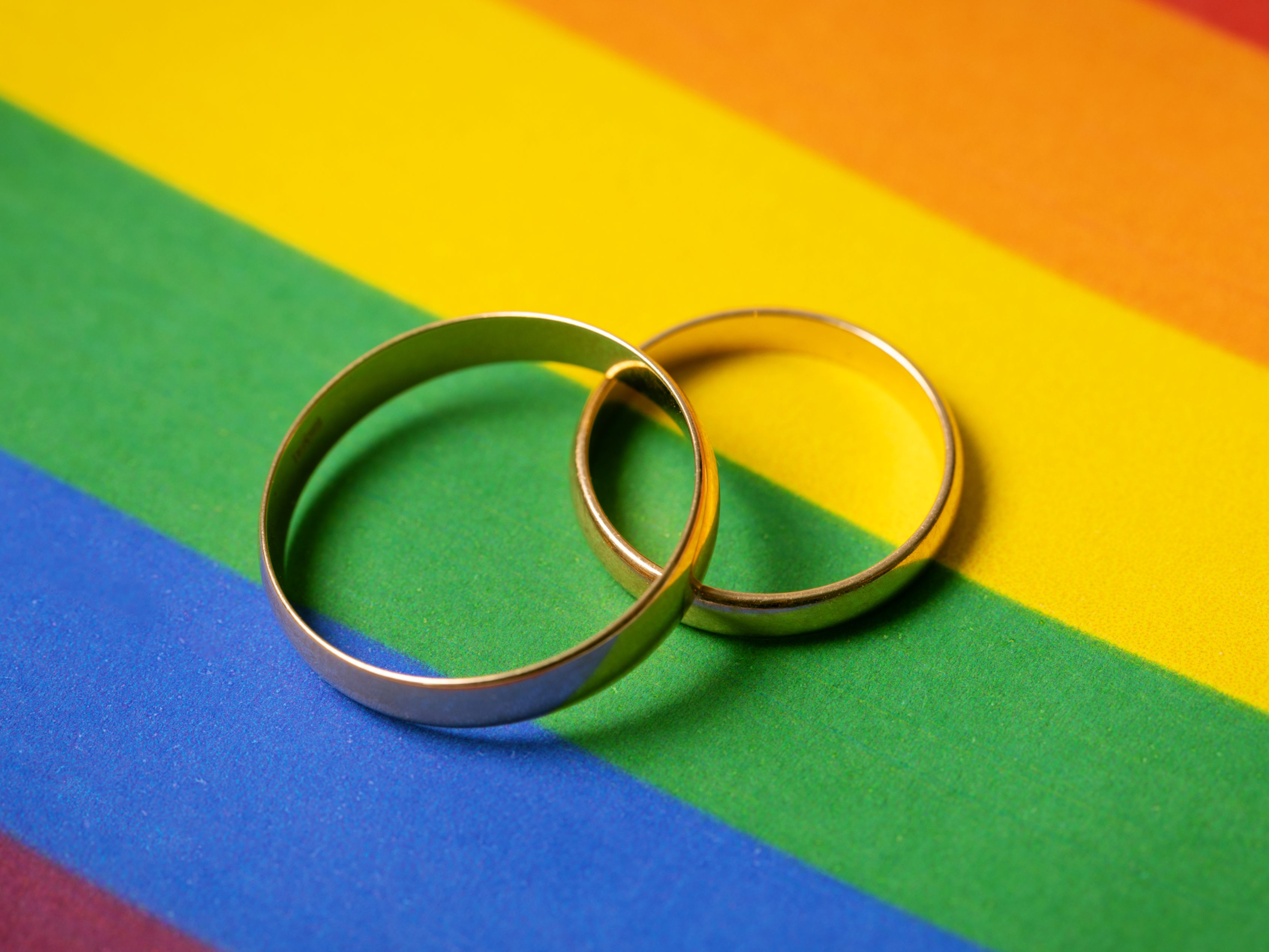 Rings on pride flag