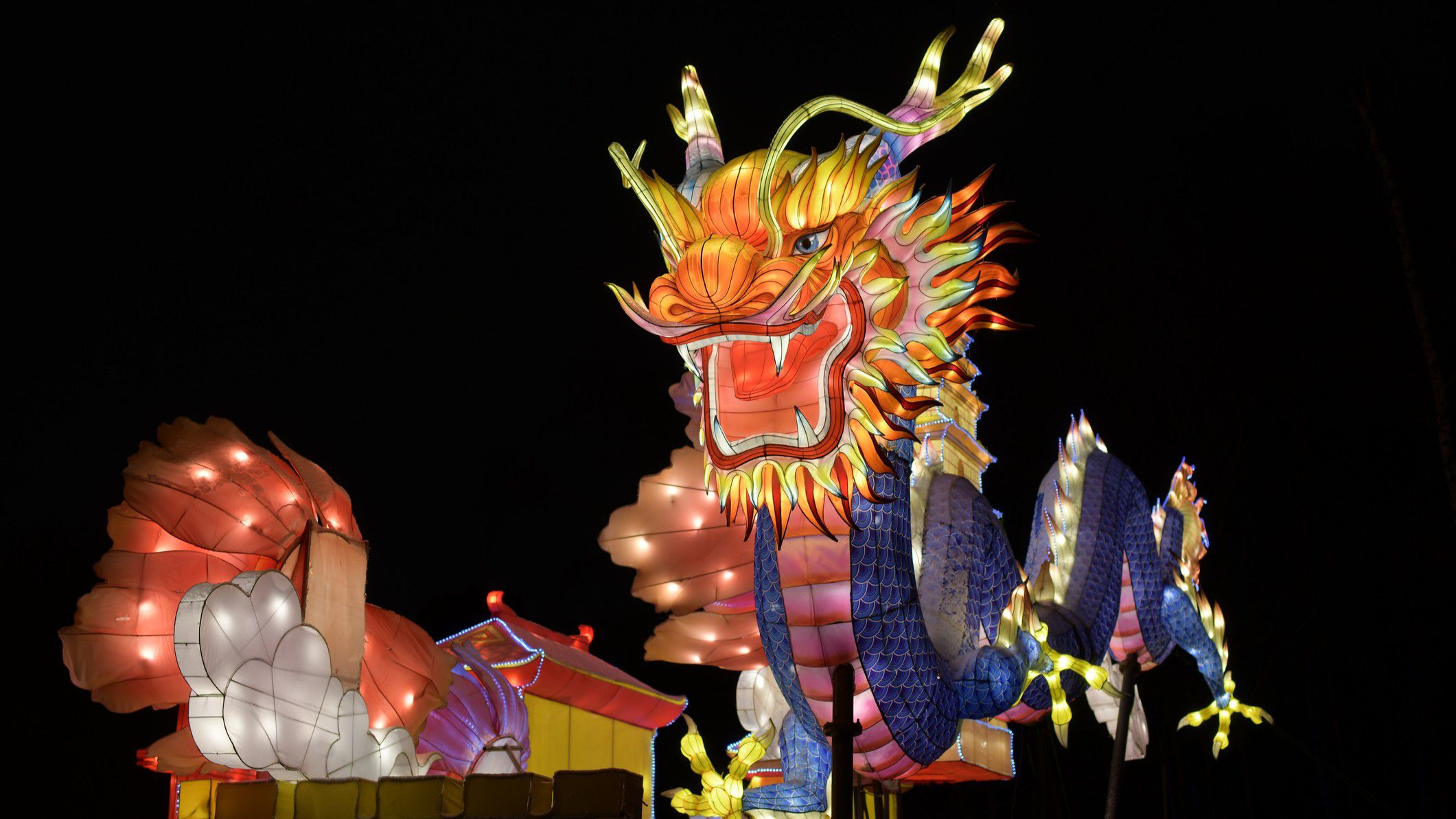 Dragon lanter at the John Ball Zoo Lantern Festival