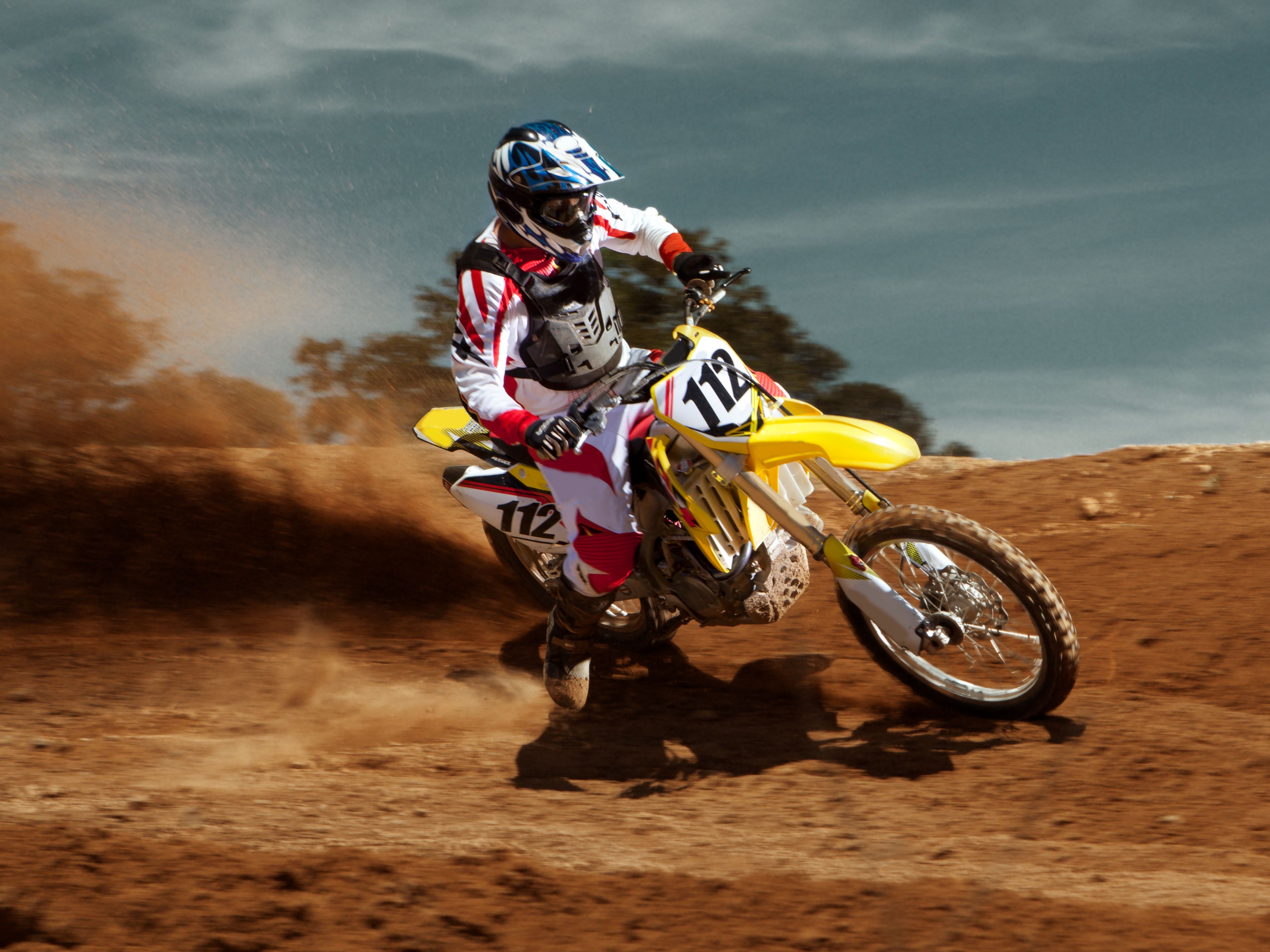 motorcyclist on a dirt track