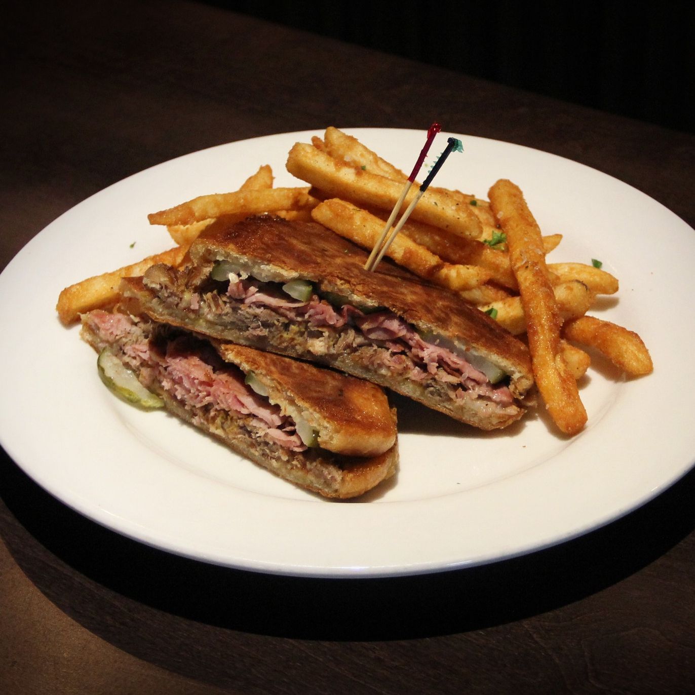 Cuban sandwich and fries