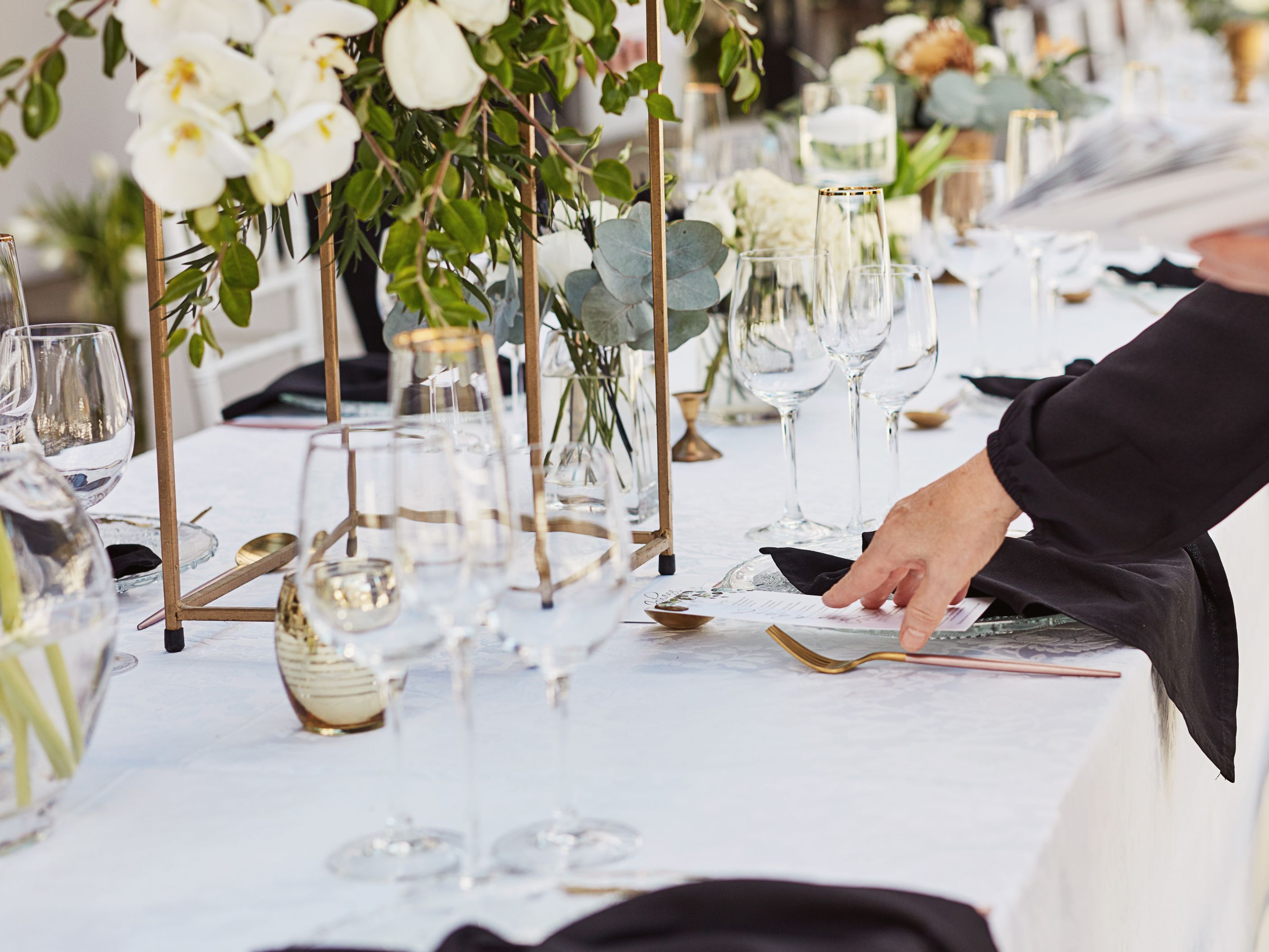 rehearsal dinner set up