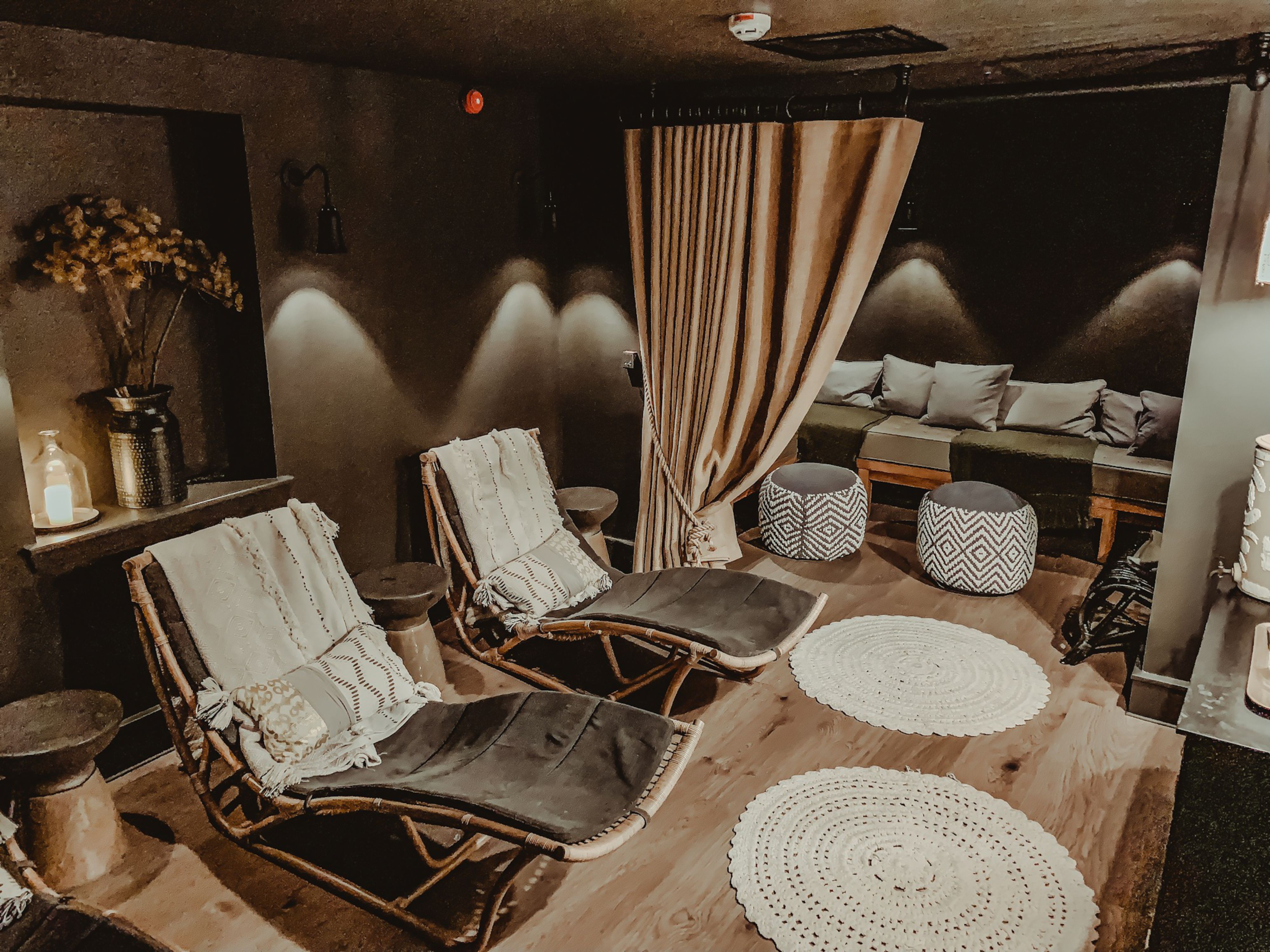 Reclining chairs in a spa