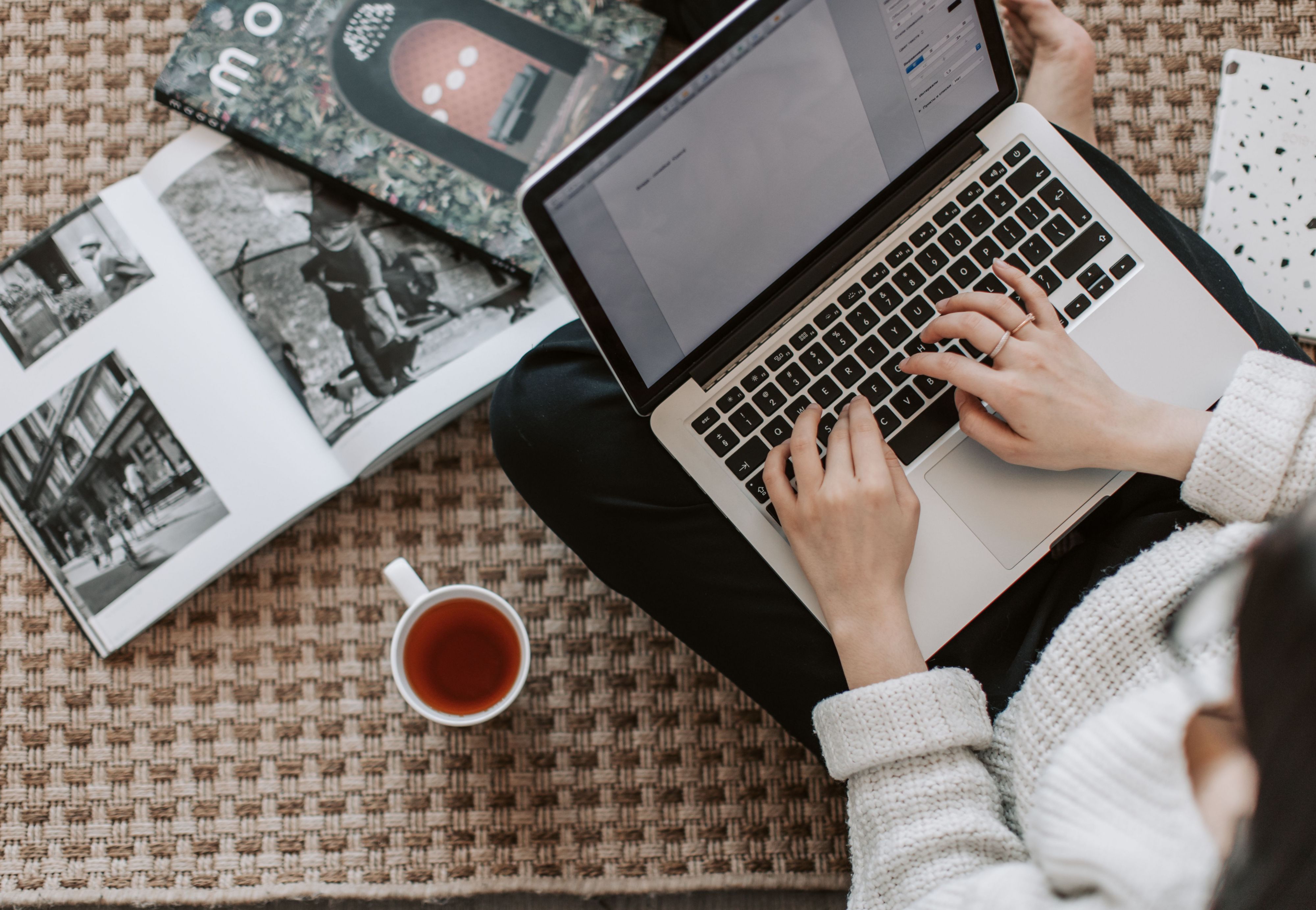 woman working on laptop 